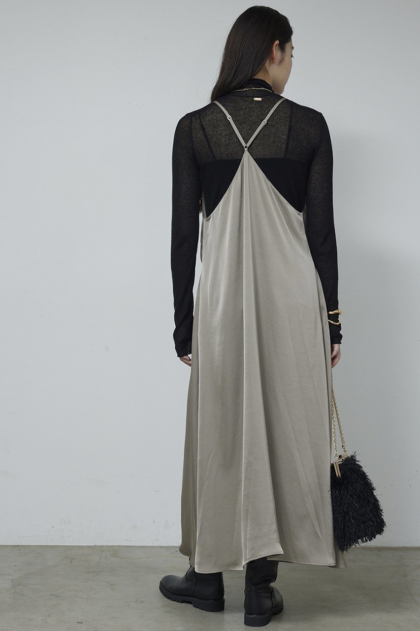 【ガリャルダガランテ/GALLARDAGALANTE】のディープVサテンキャミワンピース 人気、トレンドファッション・服の通販 founy(ファニー) 　ファッション　Fashion　レディースファッション　Fashion for Women　ワンピース　Dresses　キャミソールワンピース　Camisole Dresses　チュニック　Tunic Tops & Dresses　おすすめ　Recommended / Our Picks　インナー　Innerwear　エレガント 上品　Elegant　サテン　Satin, Glossy Fabric　タートル　Turtleneck, Turtle Collar　チュニック　Tunic, Long Top　デコルテ　Décolleté, Neckline　ロング　Long, Long-Length　ワイド　Wide, Wide Fit　新作・新入荷　New Arrivals / New In　other-4|ID: prp329100004776505 ipo3291000000034627175