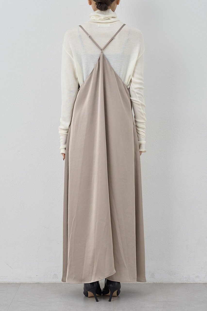 【ガリャルダガランテ/GALLARDAGALANTE】のディープVサテンキャミワンピース 人気、トレンドファッション・服の通販 founy(ファニー) 　ファッション　Fashion　レディースファッション　Fashion for Women　ワンピース　Dresses　キャミソールワンピース　Camisole Dresses　チュニック　Tunic Tops & Dresses　おすすめ　Recommended / Our Picks　インナー　Innerwear　エレガント 上品　Elegant　サテン　Satin, Glossy Fabric　タートル　Turtleneck, Turtle Collar　チュニック　Tunic, Long Top　デコルテ　Décolleté, Neckline　ロング　Long, Long-Length　ワイド　Wide, Wide Fit　新作・新入荷　New Arrivals / New In　other-7|ID: prp329100004776505 ipo3291000000034627178