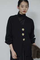 【ガリャルダガランテ/GALLARDAGALANTE】のビジューVネックカーディガン ブラック|ID: prp329100004776508 ipo3291000000034627198