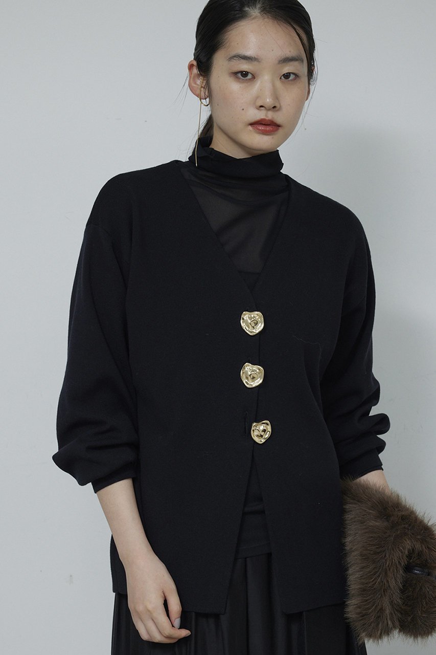 【ガリャルダガランテ/GALLARDAGALANTE】のビジューVネックカーディガン インテリア・キッズ・メンズ・レディースファッション・服の通販 founy(ファニー) 　ファッション　Fashion　レディースファッション　Fashion for Women　トップス・カットソー　Cut & Sew Tops　ニット　Knit Tops & Sweaters　カーディガン・羽織り　Layered Style Cardigans　Vネックトップス　V-Neck Tops / V-Cut Neckline Shirts　カーディガン　Cardigan, Knitwear　ビジュー　Bijou, Jewel-like Accent　新作・新入荷　New Arrivals / New In　ブラック|ID: prp329100004776508 ipo3291000000034627198