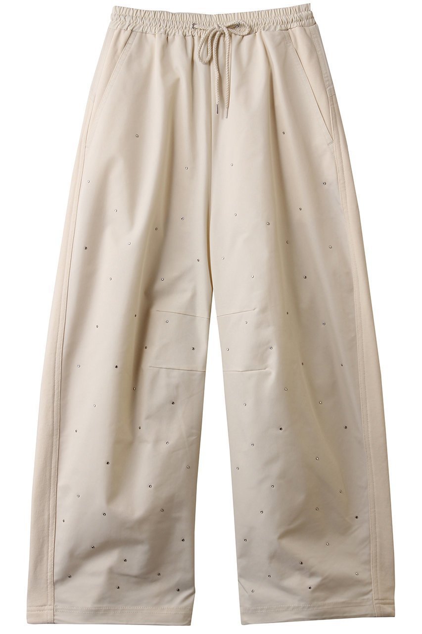 【メゾンスペシャル/MAISON SPECIAL】のDocking Rhinestone Easy Pants/ドッキングラインストーンイージーパンツ 人気、トレンドファッション・服の通販 founy(ファニー) 　ファッション　Fashion　レディースファッション　Fashion for Women　パンツ　Pants & Trousers　ストーン　Stone, Gem-Like　ドッキング　Docking, Mixed Material　フロント　Front, Front Design　ワイド　Wide, Wide Fit　新作・新入荷　New Arrivals / New In　 other-1|ID: prp329100004776514 ipo3291000000034627270