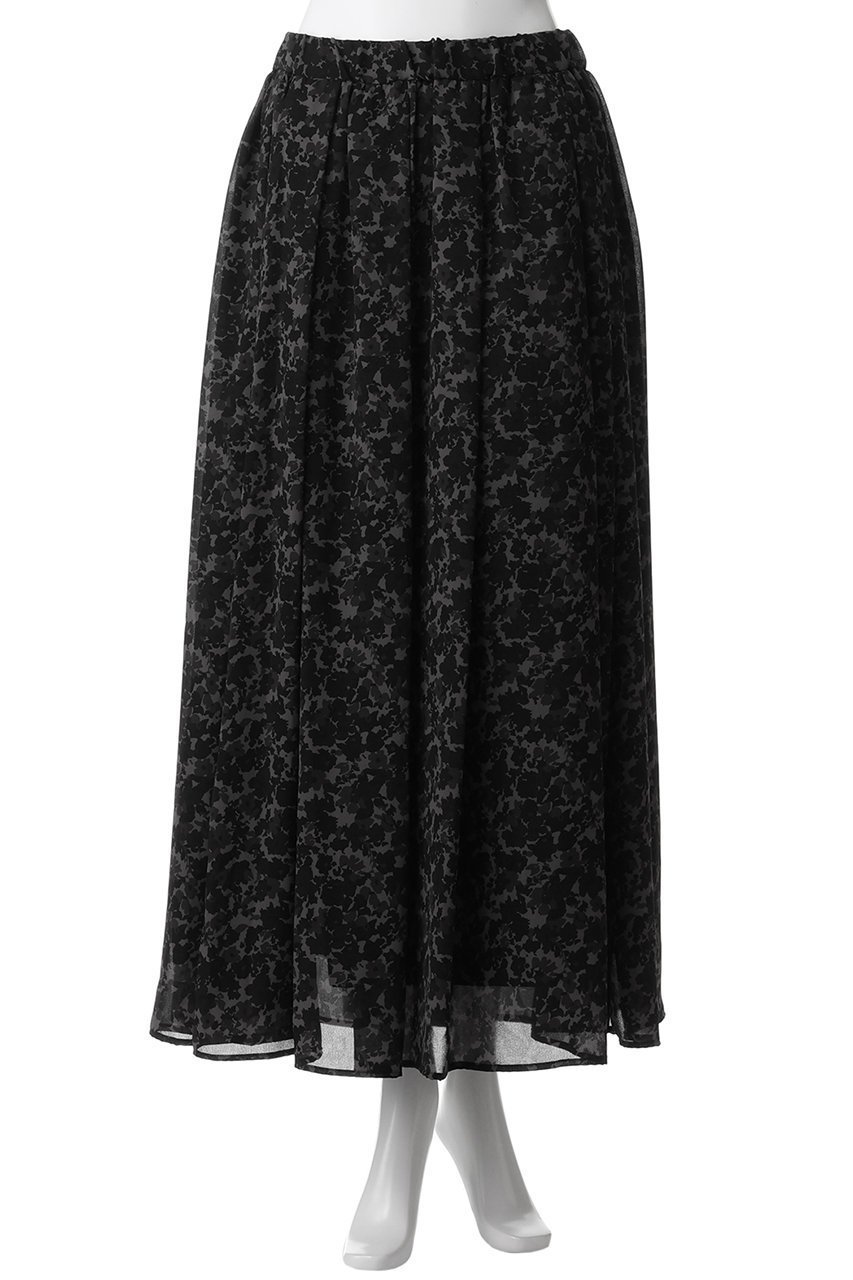 【ミズイロ インド/mizuiro ind】のフラワープリントロングスカート 人気、トレンドファッション・服の通販 founy(ファニー) 　ファッション　Fashion　レディースファッション　Fashion for Women　スカート　Skirts　ロングスカート　Long Skirts / Maxi & Midi Skirts　エアリー　Airy Texture　シアー　Sheer, See-Through　ジョーゼット　Georgette, Semi-Sheer Fabric　フラワー　Flower, Floral　フレア　Flare, Flared　ペチコート　Petticoat, Underskirt　ロング　Long, Long-Length　新作・新入荷　New Arrivals / New In　other-2|ID: prp329100004776524 ipo3291000000034627355