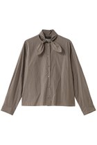 【ミズイロ インド/mizuiro ind】のチェックリボンタイシャツ brown|ID: prp329100004776527 ipo3291000000034627384