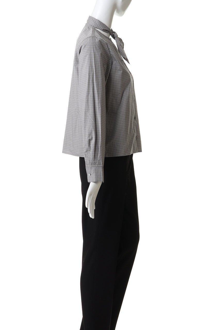 【ミズイロ インド/mizuiro ind】のチェックリボンタイシャツ 人気、トレンドファッション・服の通販 founy(ファニー) 　ファッション　Fashion　レディースファッション　Fashion for Women　トップス・カットソー　Cut & Sew Tops　シャツ・ブラウス・オフィスカジュアル　Elegant Blouses & Button-Ups　コンパクト　Compact, Small Size　ジャケット　Jacket, Outerwear　スリーブ　Sleeve, Long Sleeve / Short Sleeve　チェック　Check, Plaid, Tartan　リボン　Ribbon, Bow　ロング　Long, Long-Length　新作・新入荷　New Arrivals / New In　other-3|ID: prp329100004776527 ipo3291000000034627389