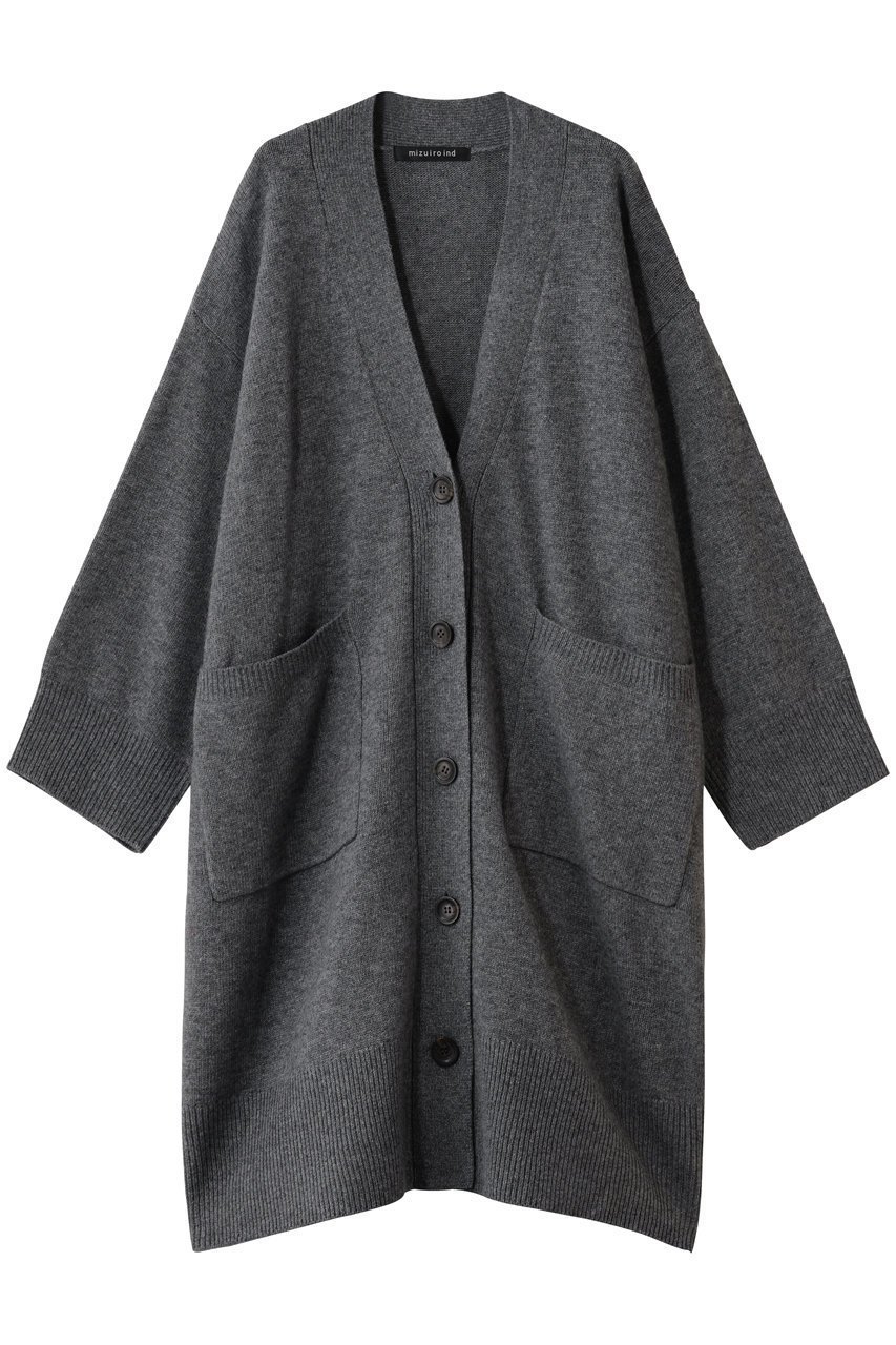【ミズイロ インド/mizuiro ind】のワイドVネックカーディガン インテリア・キッズ・メンズ・レディースファッション・服の通販 founy(ファニー) 　ファッション　Fashion　レディースファッション　Fashion for Women　トップス・カットソー　Cut & Sew Tops　ニット　Knit Tops & Sweaters　カーディガン・羽織り　Layered Style Cardigans　Vネックトップス　V-Neck Tops / V-Cut Neckline Shirts　カーディガン　Cardigan, Knitwear　シンプル　Simple, Minimal　ベーシック　Basic, Essential　ポケット　Pocket, Pocket Detail　ロング　Long, Long-Length　ワイド　Wide, Wide Fit　新作・新入荷　New Arrivals / New In　gray|ID: prp329100004776528 ipo3291000000034627396