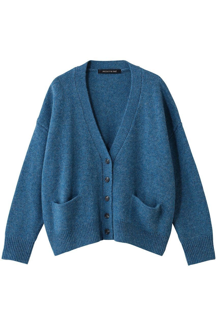 【ミズイロ インド/mizuiro ind】のMG/Vネックワイドカーディガン インテリア・キッズ・メンズ・レディースファッション・服の通販 founy(ファニー) 　ファッション　Fashion　レディースファッション　Fashion for Women　トップス・カットソー　Cut & Sew Tops　ニット　Knit Tops & Sweaters　カーディガン・羽織り　Layered Style Cardigans　Vネックトップス　V-Neck Tops / V-Cut Neckline Shirts　カーディガン　Cardigan, Knitwear　シンプル　Simple, Minimal　ポケット　Pocket, Pocket Detail　メランジ　Melange, Mixed Yarn　新作・新入荷　New Arrivals / New In　A/W・秋冬　Autumn/Winter　blue|ID: prp329100004776529 ipo3291000000034627407