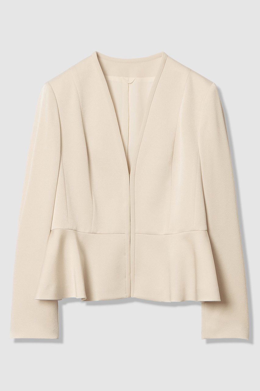 【アナイ/ANAYI】の【Eternal Line 2026】トリアセサテンペプラム ジャケット インテリア・キッズ・メンズ・レディースファッション・服の通販 founy(ファニー) 　ファッション　Fashion　レディースファッション　Fashion for Women　アウター　Coat / Outerwear Collection　レディースジャケット・軽アウター　Jackets　2025年　2025　2025-2026秋冬・A/W　Autumn/Winter 2025–26 AW25–26　エレガント 上品　Elegant　ジャケット　Jacket, Outerwear　セットアップ　Set-Up, Coordinated Outfit　フレア　Flare, Flared　ペプラム　Peplum, Flared Hem　ポケット　Pocket, Pocket Detail　吸水　Absorbent, Quick-Dry　A/W・秋冬　Autumn/Winter　アイボリー|ID: prp329100004776534 ipo3291000000034627453