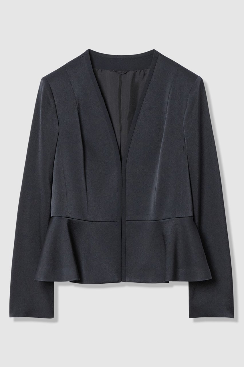 【アナイ/ANAYI】の【Eternal Line 2026】トリアセサテンペプラム ジャケット インテリア・キッズ・メンズ・レディースファッション・服の通販 founy(ファニー) 　ファッション　Fashion　レディースファッション　Fashion for Women　アウター　Coat / Outerwear Collection　レディースジャケット・軽アウター　Jackets　2025年　2025　2025-2026秋冬・A/W　Autumn/Winter 2025–26 AW25–26　エレガント 上品　Elegant　ジャケット　Jacket, Outerwear　セットアップ　Set-Up, Coordinated Outfit　フレア　Flare, Flared　ペプラム　Peplum, Flared Hem　ポケット　Pocket, Pocket Detail　吸水　Absorbent, Quick-Dry　A/W・秋冬　Autumn/Winter　ネイビー|ID: prp329100004776534 ipo3291000000034627456