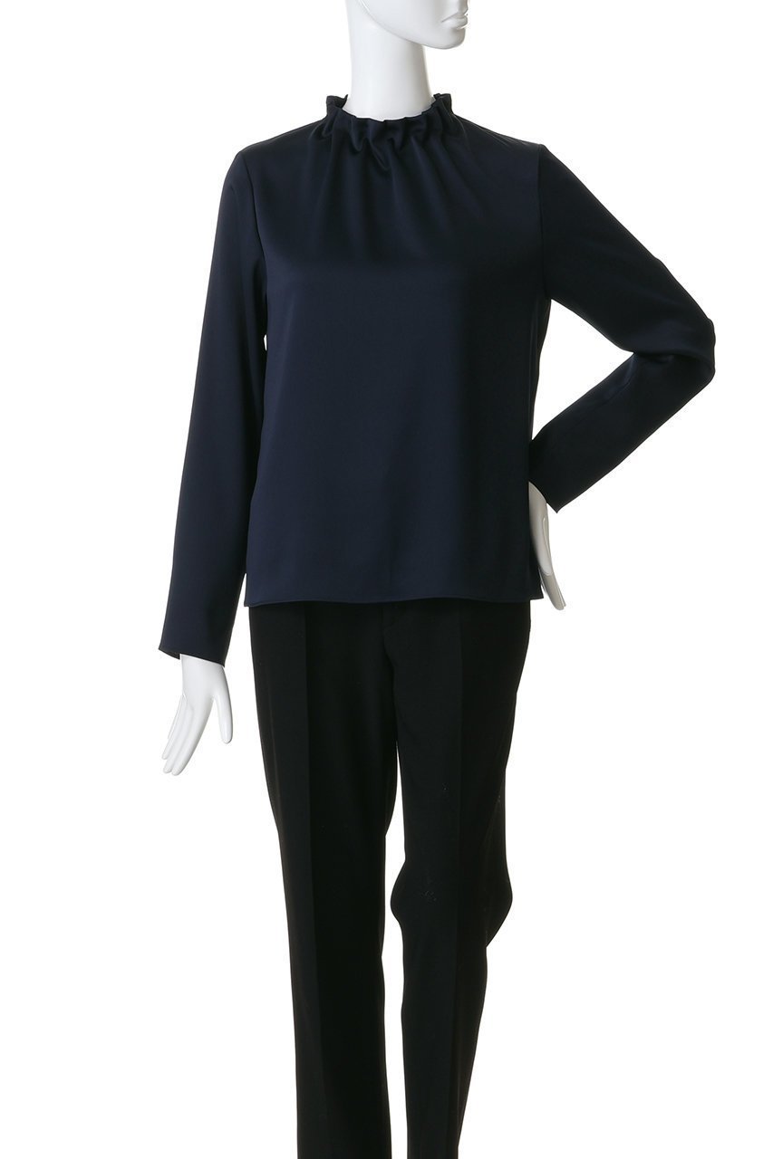 【アナイ/ANAYI】のハンマーサテンスタンドブラウス 人気、トレンドファッション・服の通販 founy(ファニー) 　ファッション　Fashion　レディースファッション　Fashion for Women　トップス・カットソー　Cut & Sew Tops　シャツ・ブラウス・オフィスカジュアル　Elegant Blouses & Button-Ups　2025年　2025　2025-2026秋冬・A/W　Autumn/Winter 2025–26 AW25–26　サテン　Satin, Glossy Fabric　シンプル　Simple, Minimal　スタンド　Stand Collar, Upright Stand　スリーブ　Sleeve, Long Sleeve / Short Sleeve　フレア　Flare, Flared　ロング　Long, Long-Length　エレガント 上品　Elegant　A/W・秋冬　Autumn/Winter　other-2|ID: prp329100004776536 ipo3291000000034627473