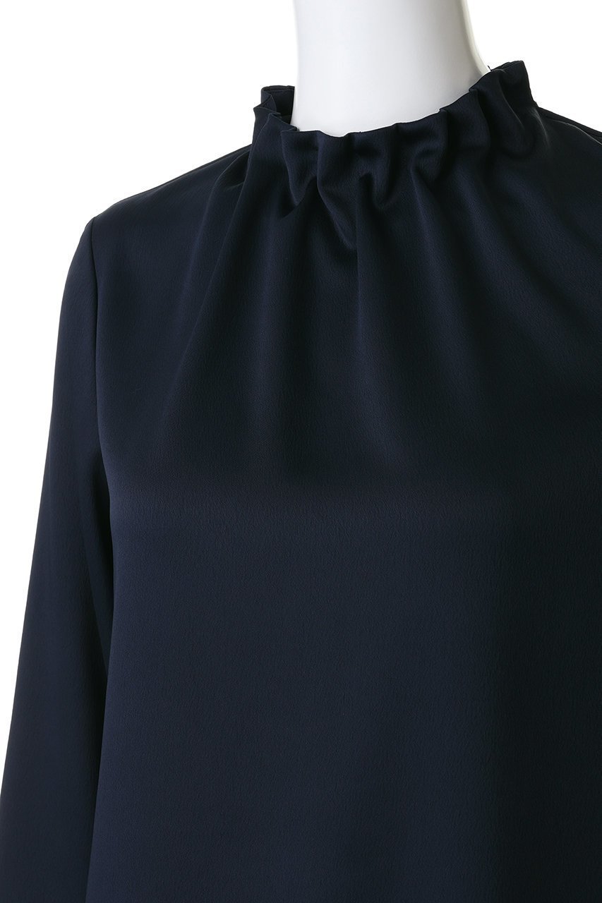 【アナイ/ANAYI】のハンマーサテンスタンドブラウス 人気、トレンドファッション・服の通販 founy(ファニー) 　ファッション　Fashion　レディースファッション　Fashion for Women　トップス・カットソー　Cut & Sew Tops　シャツ・ブラウス・オフィスカジュアル　Elegant Blouses & Button-Ups　2025年　2025　2025-2026秋冬・A/W　Autumn/Winter 2025–26 AW25–26　サテン　Satin, Glossy Fabric　シンプル　Simple, Minimal　スタンド　Stand Collar, Upright Stand　スリーブ　Sleeve, Long Sleeve / Short Sleeve　フレア　Flare, Flared　ロング　Long, Long-Length　エレガント 上品　Elegant　A/W・秋冬　Autumn/Winter　other-5|ID: prp329100004776536 ipo3291000000034627476
