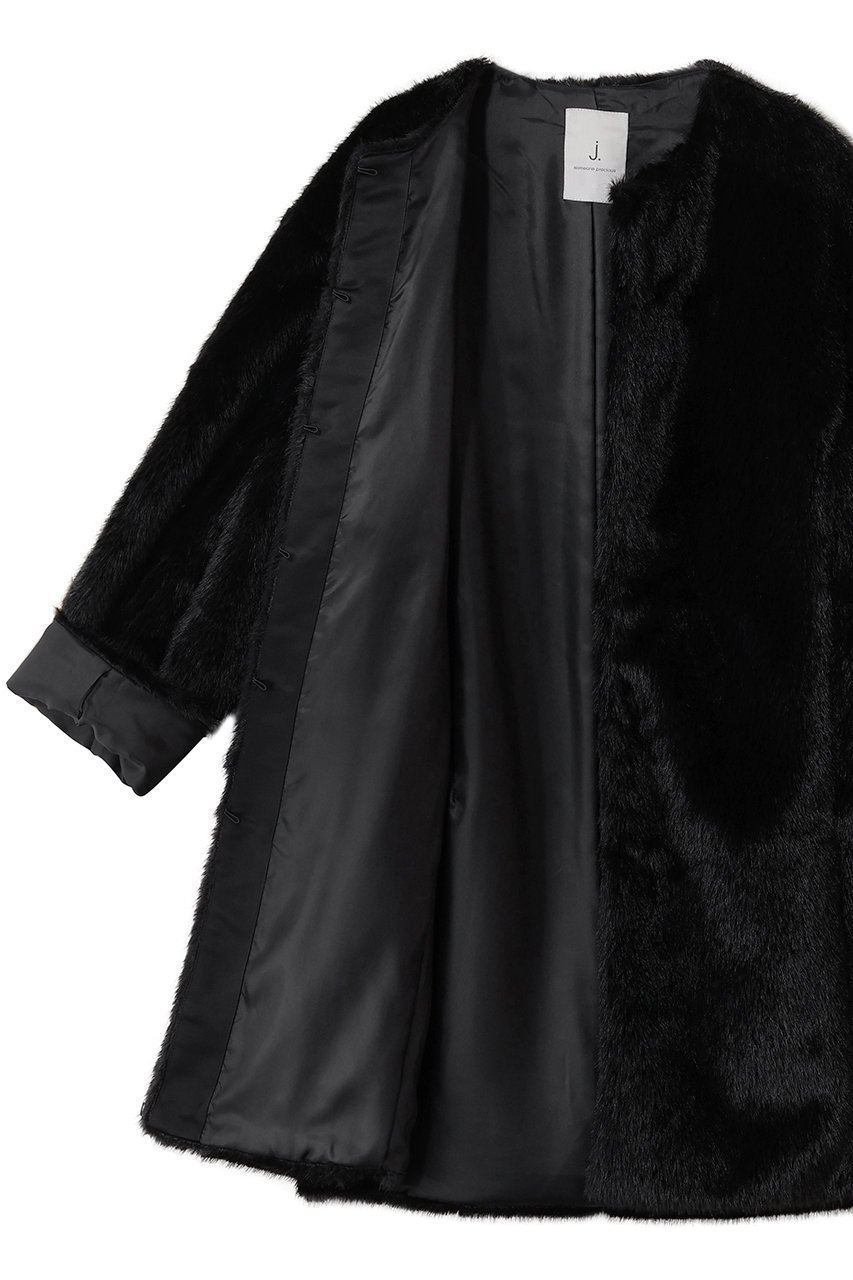 【ジェイドット/j.】のミンクタッチファー ノーカラーコート 人気、トレンドファッション・服の通販 founy(ファニー) 　ファッション　Fashion　レディースファッション　Fashion for Women　アウター　Coat / Outerwear Collection　コート・ロングコート・ピーコート　Long Coats, Peacoats & More　なめらか　Smooth, Silky Texture　タートルネック　Turtleneck, High Neck　マフラー　Scarf, Muffler　ロング　Long, Long-Length　冬　Winter / This Winter　新作・新入荷　New Arrivals / New In　other-6|ID: prp329100004776544 ipo3291000000034627527