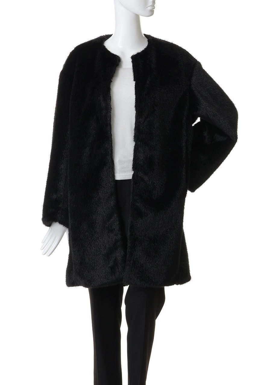 【ジェイドット/j.】のミンクタッチファー ノーカラーコート 人気、トレンドファッション・服の通販 founy(ファニー) 　ファッション　Fashion　レディースファッション　Fashion for Women　アウター　Coat / Outerwear Collection　コート・ロングコート・ピーコート　Long Coats, Peacoats & More　なめらか　Smooth, Silky Texture　タートルネック　Turtleneck, High Neck　マフラー　Scarf, Muffler　ロング　Long, Long-Length　冬　Winter / This Winter　新作・新入荷　New Arrivals / New In　other-7|ID: prp329100004776544 ipo3291000000034627528