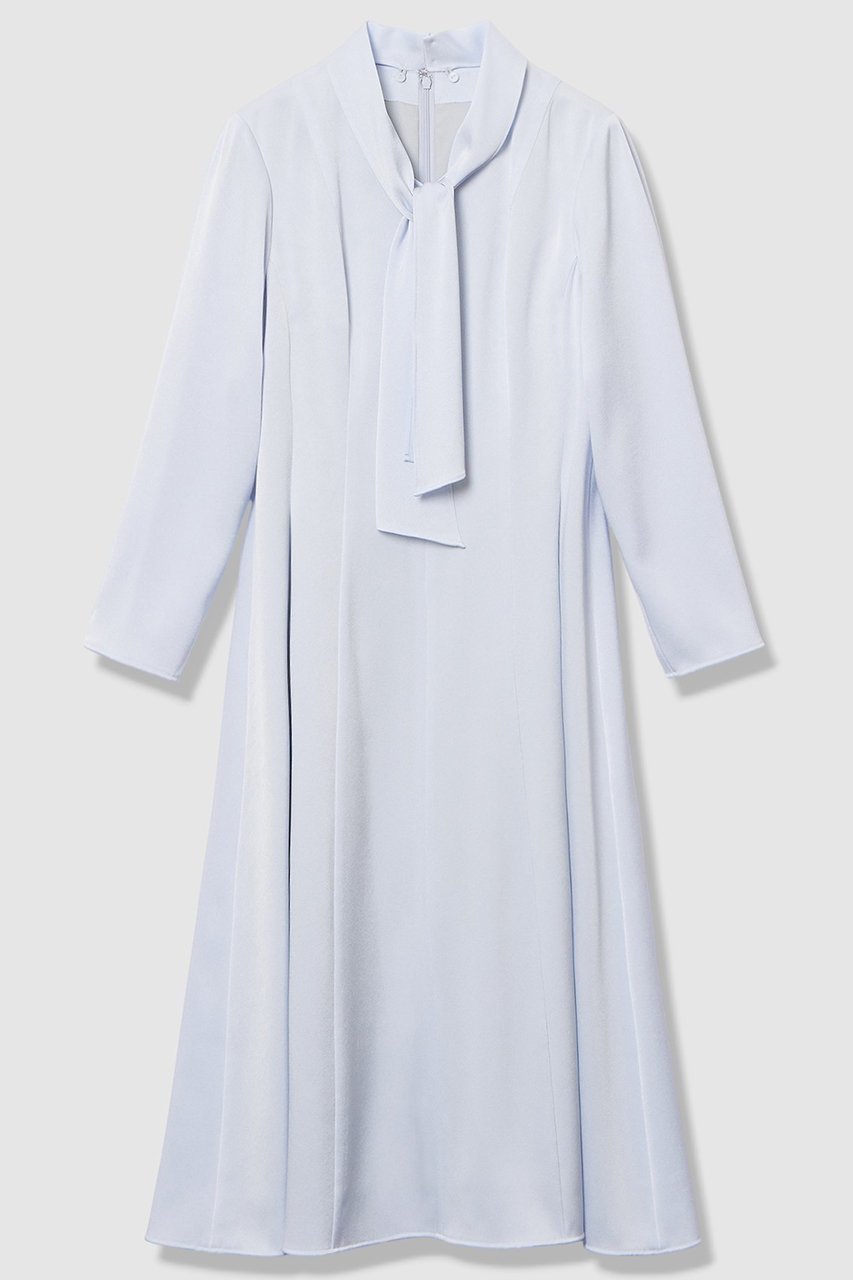 【アナイ/ANAYI】の【Eternal Line 2026】トリアセサテンボウタイ ワンピース インテリア・キッズ・メンズ・レディースファッション・服の通販 founy(ファニー) 　ファッション　Fashion　レディースファッション　Fashion for Women　ワンピース　Dresses　チュニック　Tunic Tops & Dresses　2025年　2025　2025-2026秋冬・A/W　Autumn/Winter 2025–26 AW25–26　エレガント 上品　Elegant　ジャケット　Jacket, Outerwear　セットアップ　Set-Up, Coordinated Outfit　チュニック　Tunic, Long Top　フレア　Flare, Flared　ボウタイ　Bow Tie, Neck Bow　ロング　Long, Long-Length　吸水　Absorbent, Quick-Dry　A/W・秋冬　Autumn/Winter　ライトブルー|ID: prp329100004776552 ipo3291000000034627583