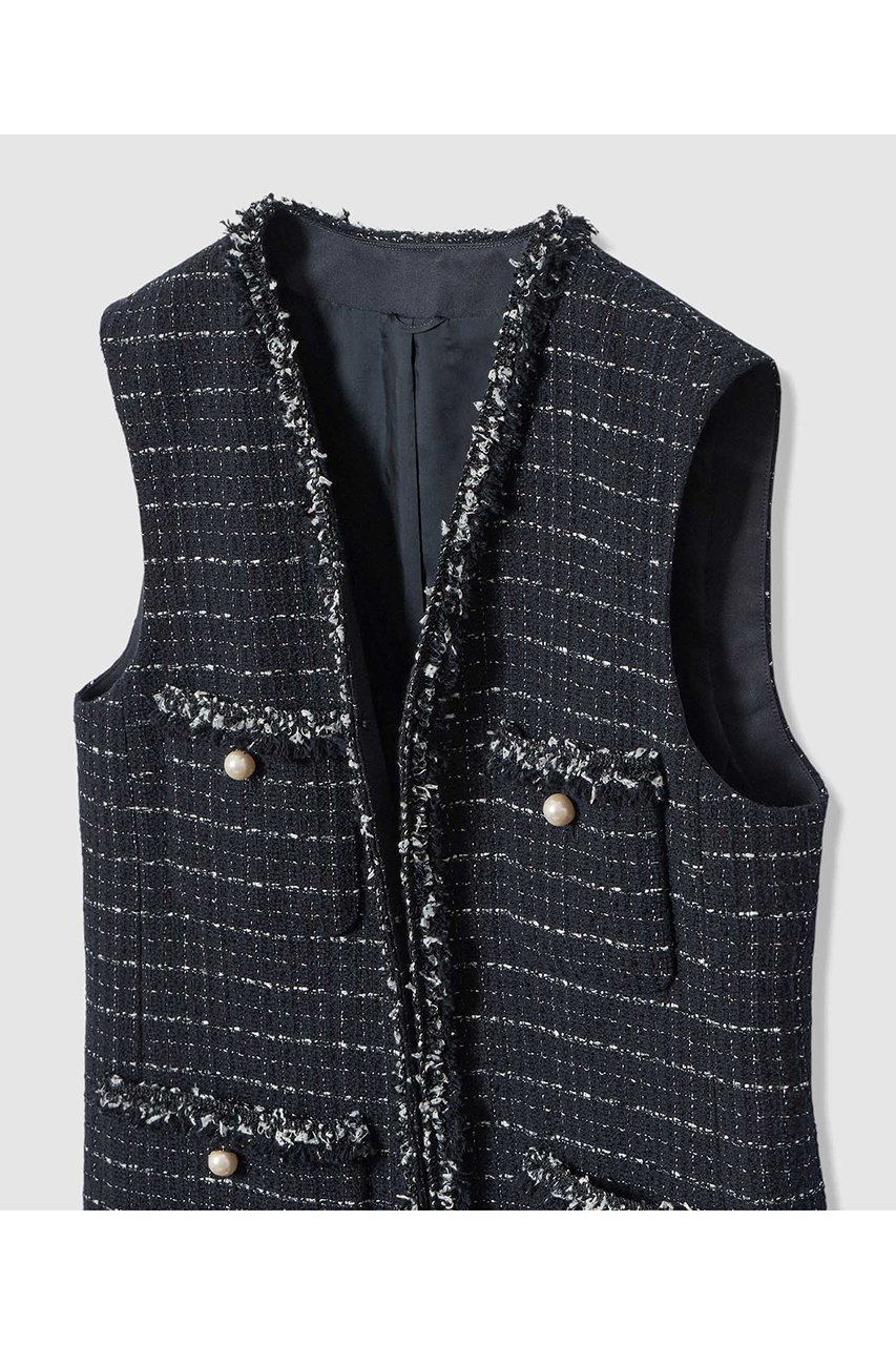 【アナイ/ANAYI】の【Eternal Line 2026】プレイドツイードVネックジレ 人気、トレンドファッション・服の通販 founy(ファニー) 　ファッション　Fashion　レディースファッション　Fashion for Women　アウター　Coat / Outerwear Collection　レディースジャケット・軽アウター　Jackets　2025年　2025　2025-2026秋冬・A/W　Autumn/Winter 2025–26 AW25–26　おすすめ　Recommended / Our Picks　コンパクト　Compact, Small Size　ジャケット　Jacket, Outerwear　セットアップ　Set-Up, Coordinated Outfit　ツイード　Twill, Twill Weave　ハーフ　Half, Half-Length　パール　Pearl, Pearl Accent　ベスト　Vest, Waistcoat　エレガント 上品　Elegant　A/W・秋冬　Autumn/Winter　other-3|ID: prp329100004776559 ipo3291000000034627635