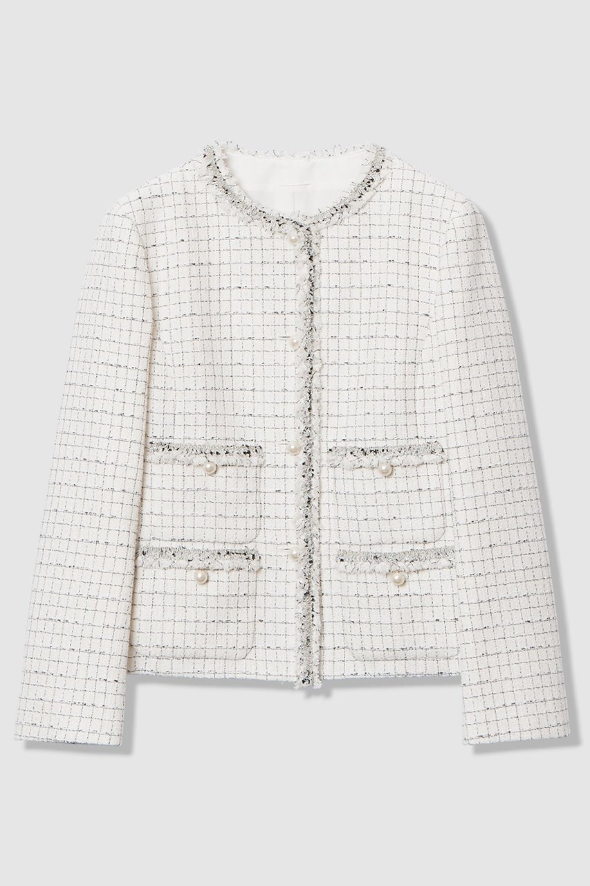 【アナイ/ANAYI】の【Eternal Line 2026】プレイドツイードノーカラー ジャケット 人気、トレンドファッション・服の通販 founy(ファニー) ファッション Fashion レディースファッション Fashion for Women アウター Coat / Outerwear Collection レディースジャケット・軽アウター Jackets ノーカラージャケット / シンプル上品コーデ Collarless Jackets 2025年 2025 2025-2026秋冬・A/W Autumn/Winter 2025–26 AW25–26 おすすめ Recommended / Our Picks オケージョン Occasion Wear コンパクト Compact, Small Size ジャケット Jacket, Outerwear セットアップ Set-Up, Coordinated Outfit セレモニー Ceremony ツイード Twill, Twill Weave ハーフ Half, Half-Length パール Pearl, Pearl Accent エレガント 上品 Elegant A/W・秋冬 Autumn/Winter other-1|ID: prp329100004776562 ipo3291000000034627643