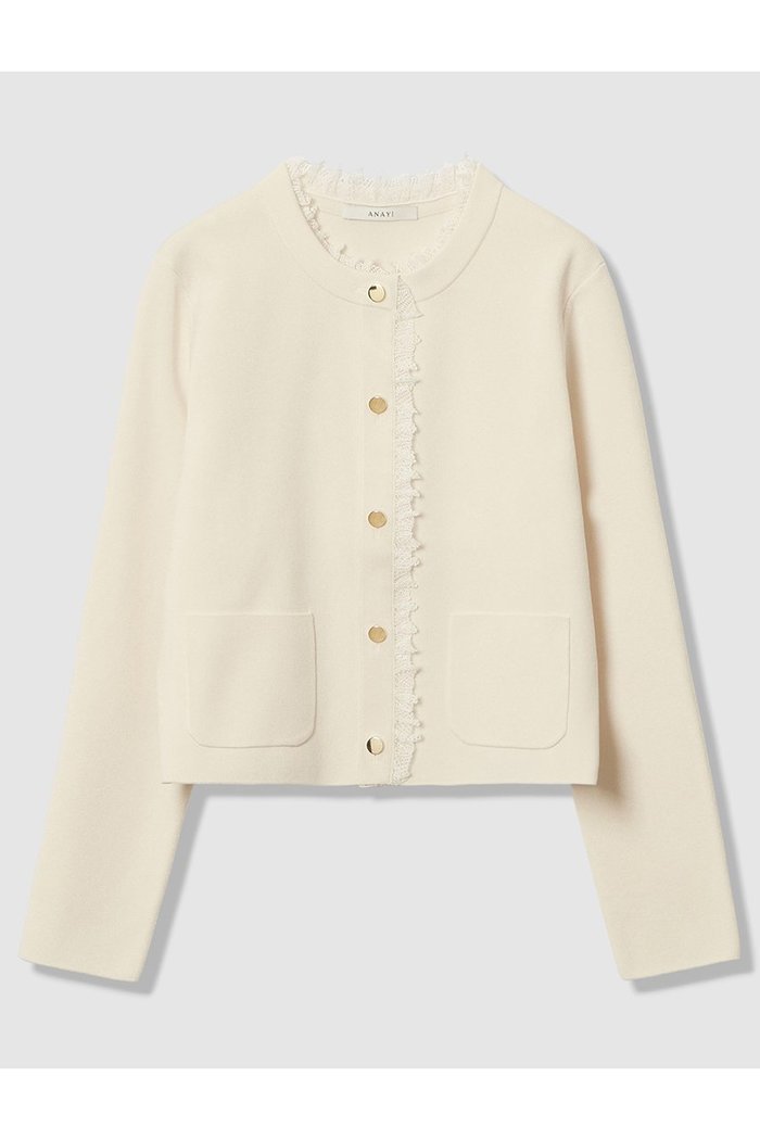 【アナイ/ANAYI】の【Eternal Line 2026】レース使いボクシー ジャケット カーディガン インテリア・キッズ・メンズ・レディースファッション・服の通販 founy(ファニー) https://founy.com/ ファッション Fashion レディースファッション Fashion for Women 2025年 2025 2025-2026秋冬・A/W Autumn/Winter 2025–26 AW25–26 おすすめ Recommended / Our Picks カーディガン Cardigan, Knitwear ジャケット Jacket, Outerwear セットアップ Set-Up, Coordinated Outfit フレア Flare, Flared メタル Metal, Metal Parts レース Lace, Lace Fabric エレガント 上品 Elegant A/W・秋冬 Autumn/Winter |ID: prp329100004776575 ipo3291000000034627740