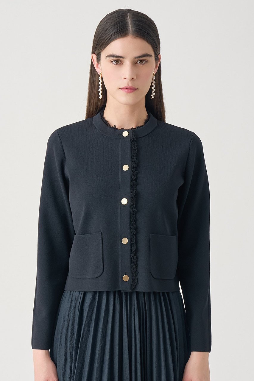 【アナイ/ANAYI】の【Eternal Line 2026】レース使いボクシー ジャケット カーディガン 人気、トレンドファッション・服の通販 founy(ファニー) 　ファッション　Fashion　レディースファッション　Fashion for Women　2026年　2026　おすすめ　Recommended / Our Picks　カーディガン　Cardigan, Knitwear　ジャケット　Jacket, Outerwear　セットアップ　Set-Up, Coordinated Outfit　フレア　Flare, Flared　メタル　Metal, Metal Parts　レース　Lace, Lace Fabric　エレガント 上品　Elegant　夏　Summer　春　Spring　S/S・春夏　SS, Spring/Summer, Warm Season　other-7|ID: prp329100004776575 ipo3291000000034845866