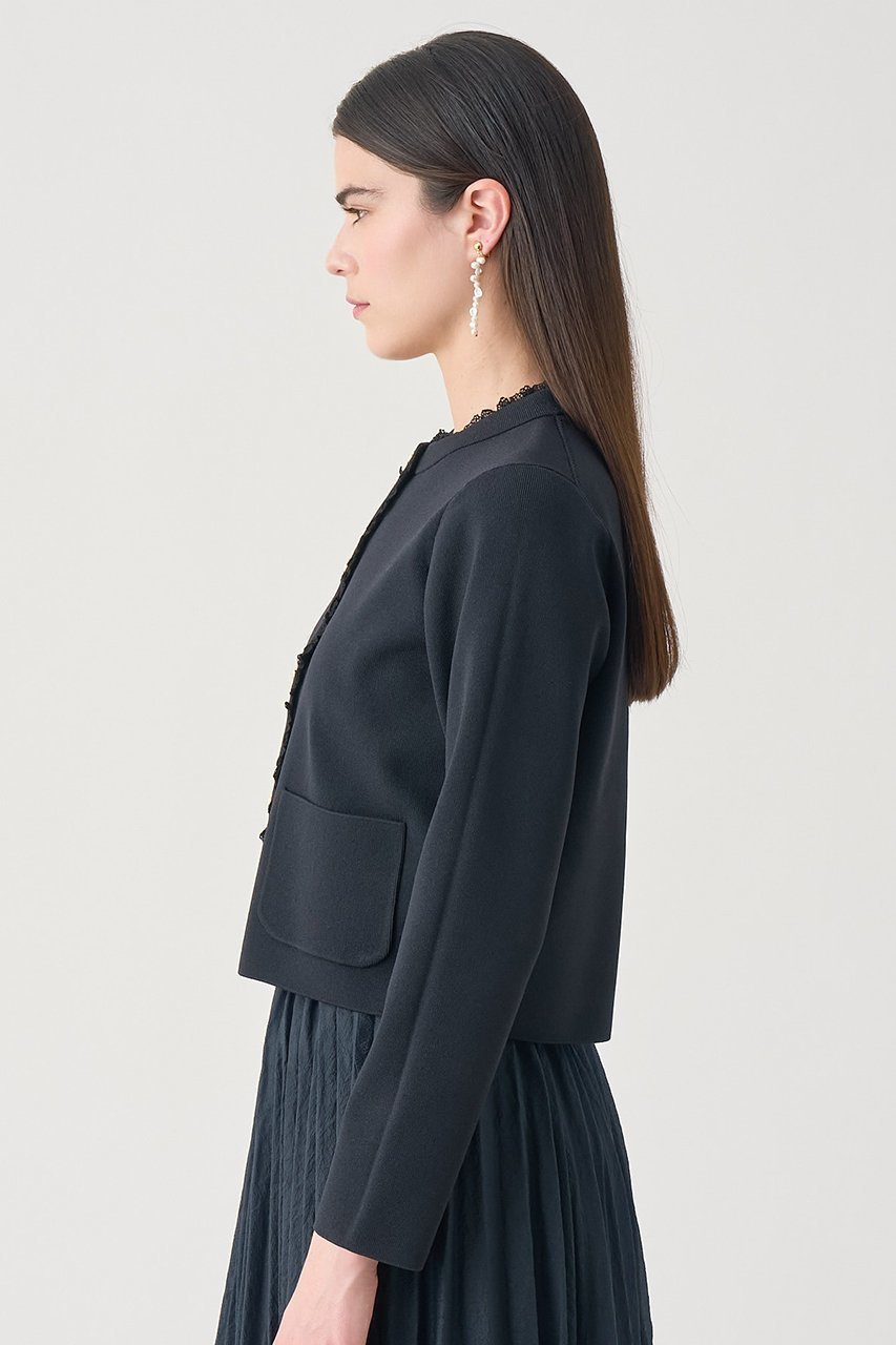 【アナイ/ANAYI】の【Eternal Line 2026】レース使いボクシー ジャケット カーディガン 人気、トレンドファッション・服の通販 founy(ファニー) 　ファッション　Fashion　レディースファッション　Fashion for Women　2026年　2026　おすすめ　Recommended / Our Picks　カーディガン　Cardigan, Knitwear　ジャケット　Jacket, Outerwear　セットアップ　Set-Up, Coordinated Outfit　フレア　Flare, Flared　メタル　Metal, Metal Parts　レース　Lace, Lace Fabric　エレガント 上品　Elegant　夏　Summer　春　Spring　S/S・春夏　SS, Spring/Summer, Warm Season　other-8|ID: prp329100004776575 ipo3291000000034845867