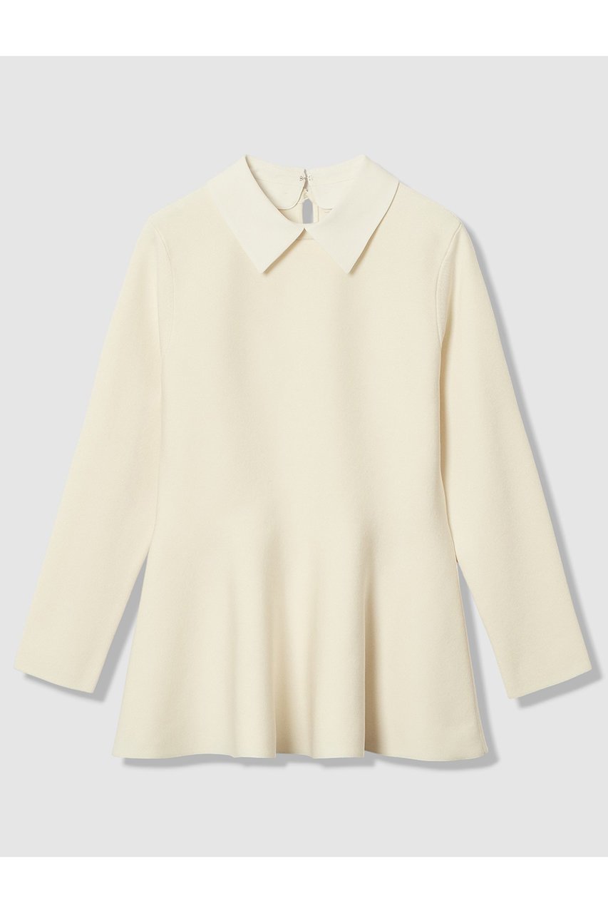 【アナイ/ANAYI】の【Eternal Line 2026】サテン使いフレアヘム プルオーバー 人気、トレンドファッション・服の通販 founy(ファニー) 　ファッション　Fashion　レディースファッション　Fashion for Women　トップス・カットソー　Cut & Sew Tops　ニット　Knit Tops & Sweaters　カジュアルプルオーバー・ニットトップス　Pullovers & Knit Tops / Casual Pullovers　2025年　2025　2025-2026秋冬・A/W　Autumn/Winter 2025–26 AW25–26　サテン　Satin, Glossy Fabric　チュニック　Tunic, Long Top　ペプラム　Peplum, Flared Hem　エレガント 上品　Elegant　A/W・秋冬　Autumn/Winter　 other-1|ID: prp329100004776576 ipo3291000000034627751