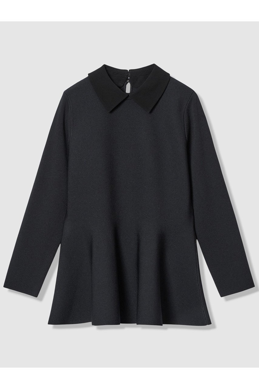 【アナイ/ANAYI】の【Eternal Line 2026】サテン使いフレアヘム プルオーバー インテリア・キッズ・メンズ・レディースファッション・服の通販 founy(ファニー) 　ファッション　Fashion　レディースファッション　Fashion for Women　トップス・カットソー　Cut & Sew Tops　ニット　Knit Tops & Sweaters　カジュアルプルオーバー・ニットトップス　Pullovers & Knit Tops / Casual Pullovers　2025年　2025　2025-2026秋冬・A/W　Autumn/Winter 2025–26 AW25–26　サテン　Satin, Glossy Fabric　チュニック　Tunic, Long Top　ペプラム　Peplum, Flared Hem　エレガント 上品　Elegant　A/W・秋冬　Autumn/Winter　ネイビー|ID: prp329100004776576 ipo3291000000034627754