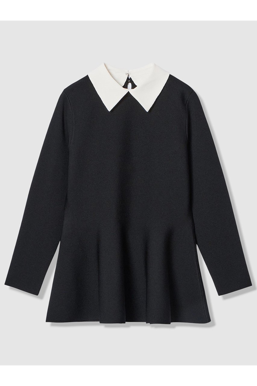 【アナイ/ANAYI】の【Eternal Line 2026】サテン使いフレアヘム プルオーバー インテリア・キッズ・メンズ・レディースファッション・服の通販 founy(ファニー) 　ファッション　Fashion　レディースファッション　Fashion for Women　トップス・カットソー　Cut & Sew Tops　ニット　Knit Tops & Sweaters　カジュアルプルオーバー・ニットトップス　Pullovers & Knit Tops / Casual Pullovers　2025年　2025　2025-2026秋冬・A/W　Autumn/Winter 2025–26 AW25–26　サテン　Satin, Glossy Fabric　チュニック　Tunic, Long Top　ペプラム　Peplum, Flared Hem　エレガント 上品　Elegant　A/W・秋冬　Autumn/Winter　ブラック|ID: prp329100004776576 ipo3291000000034627755