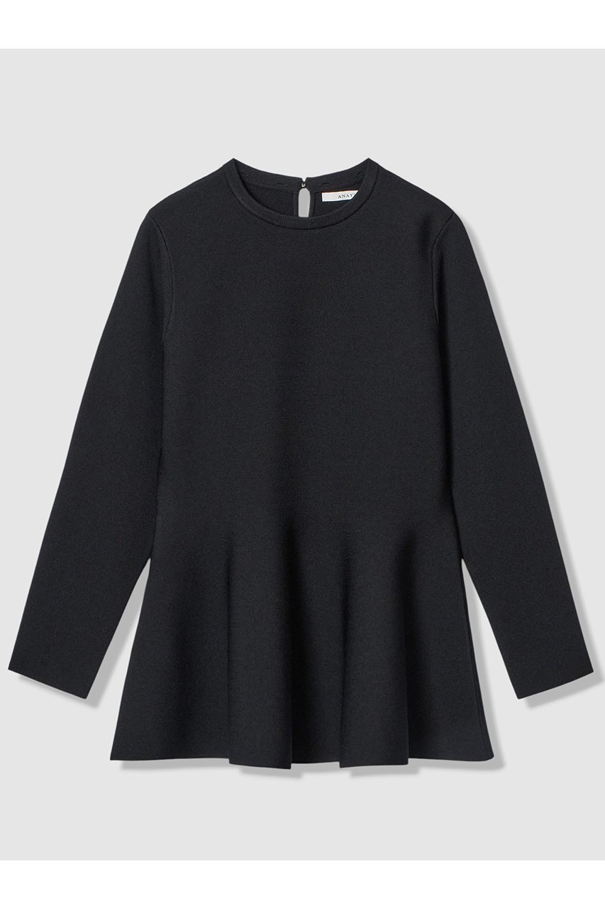 【アナイ/ANAYI】の【Eternal Line 2026】サテン使いフレアヘム プルオーバー 人気、トレンドファッション・服の通販 founy(ファニー) 　ファッション　Fashion　レディースファッション　Fashion for Women　トップス・カットソー　Cut & Sew Tops　ニット　Knit Tops & Sweaters　カジュアルプルオーバー・ニットトップス　Pullovers & Knit Tops / Casual Pullovers　2025年　2025　2025-2026秋冬・A/W　Autumn/Winter 2025–26 AW25–26　サテン　Satin, Glossy Fabric　チュニック　Tunic, Long Top　ペプラム　Peplum, Flared Hem　エレガント 上品　Elegant　A/W・秋冬　Autumn/Winter　other-3|ID: prp329100004776576 ipo3291000000034627759