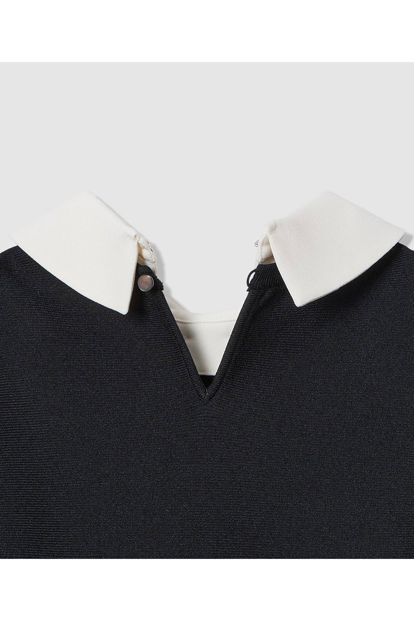 【アナイ/ANAYI】の【Eternal Line 2026】サテン使いフレアヘム プルオーバー 人気、トレンドファッション・服の通販 founy(ファニー) 　ファッション　Fashion　レディースファッション　Fashion for Women　トップス・カットソー　Cut & Sew Tops　ニット　Knit Tops & Sweaters　カジュアルプルオーバー・ニットトップス　Pullovers & Knit Tops / Casual Pullovers　2025年　2025　2025-2026秋冬・A/W　Autumn/Winter 2025–26 AW25–26　サテン　Satin, Glossy Fabric　チュニック　Tunic, Long Top　ペプラム　Peplum, Flared Hem　エレガント 上品　Elegant　A/W・秋冬　Autumn/Winter　other-7|ID: prp329100004776576 ipo3291000000034627765