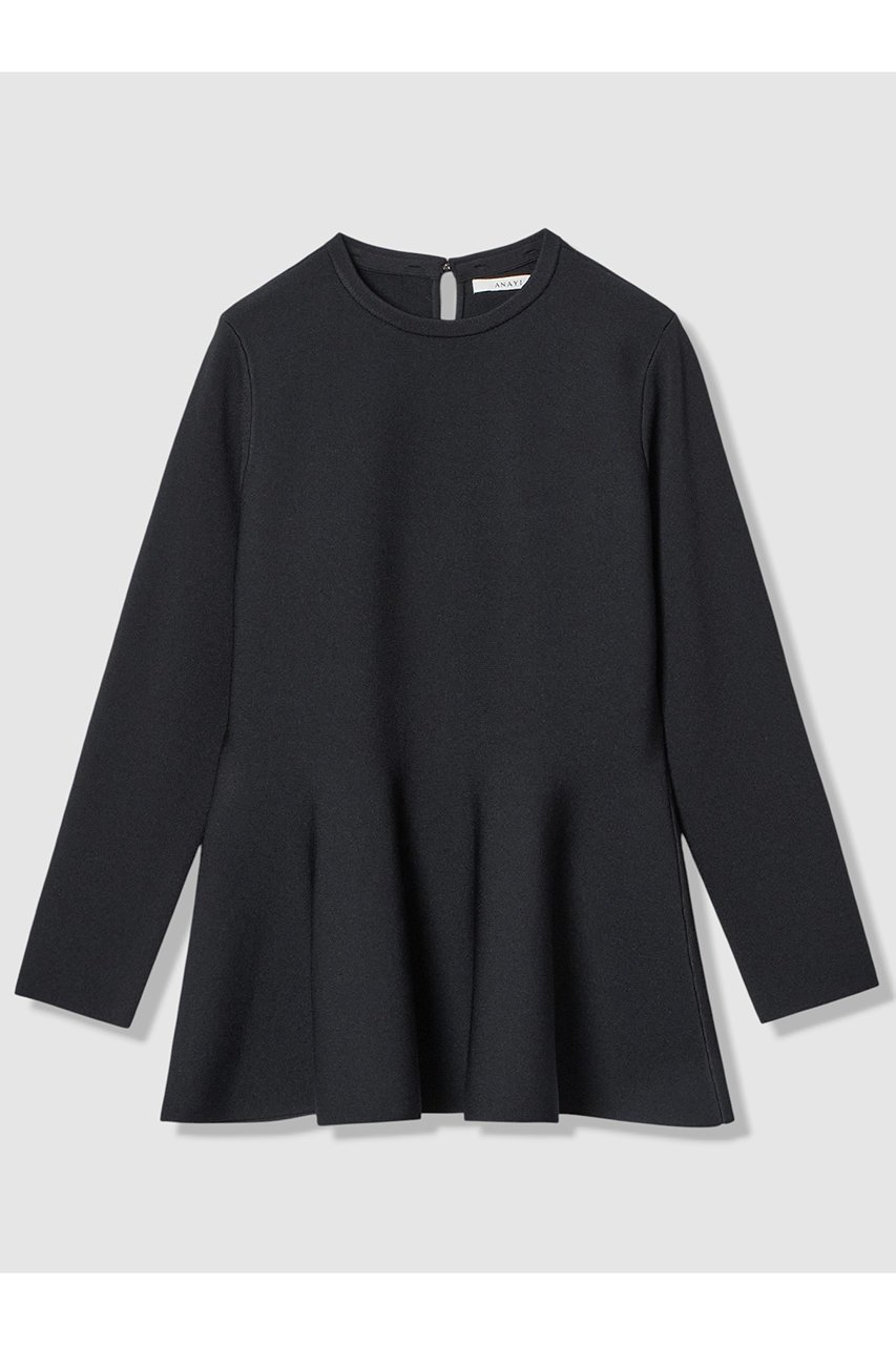 【アナイ/ANAYI】の【Eternal Line 2026】サテン使いフレアヘム プルオーバー 人気、トレンドファッション・服の通販 founy(ファニー) 　ファッション　Fashion　レディースファッション　Fashion for Women　トップス・カットソー　Cut & Sew Tops　ニット　Knit Tops & Sweaters　カジュアルプルオーバー・ニットトップス　Pullovers & Knit Tops / Casual Pullovers　サテン　Satin, Glossy Fabric　チュニック　Tunic, Long Top　ペプラム　Peplum, Flared Hem　エレガント 上品　Elegant　other-3|ID: prp329100004776576 ipo3291000000035687167