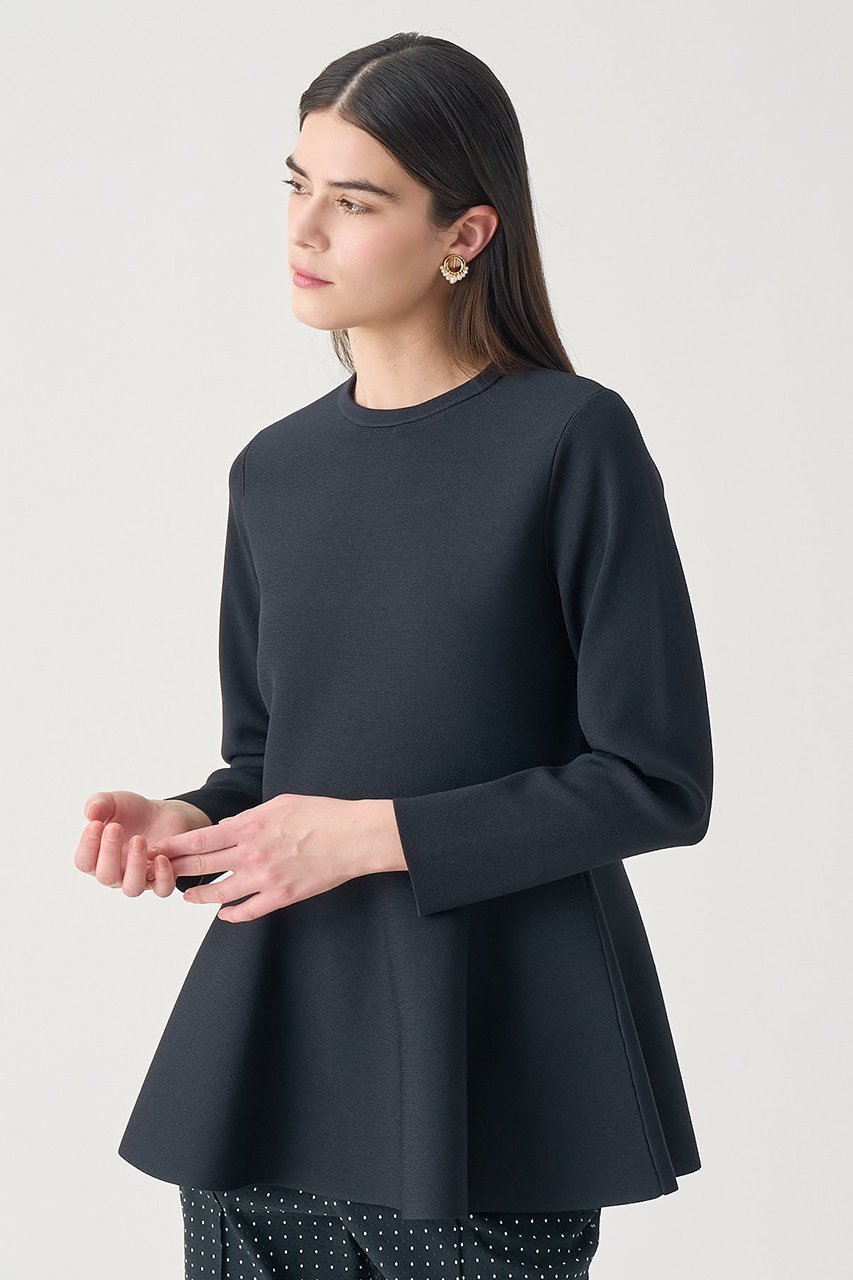 【アナイ/ANAYI】の【Eternal Line 2026】サテン使いフレアヘム プルオーバー 人気、トレンドファッション・服の通販 founy(ファニー) 　ファッション　Fashion　レディースファッション　Fashion for Women　トップス・カットソー　Cut & Sew Tops　ニット　Knit Tops & Sweaters　カジュアルプルオーバー・ニットトップス　Pullovers & Knit Tops / Casual Pullovers　サテン　Satin, Glossy Fabric　チュニック　Tunic, Long Top　ペプラム　Peplum, Flared Hem　エレガント 上品　Elegant　other-7|ID: prp329100004776576 ipo3291000000035687171