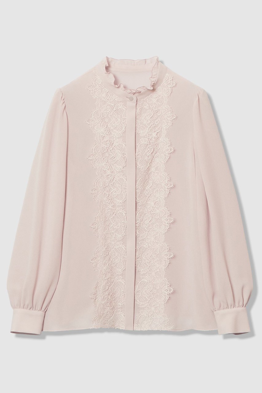 【アナイ/ANAYI】の【Eternal Line 2026】ジョーゼットレースコンビ ブラウス インテリア・キッズ・メンズ・レディースファッション・服の通販 founy(ファニー) 　ファッション　Fashion　レディースファッション　Fashion for Women　トップス・カットソー　Cut & Sew Tops　シャツ・ブラウス・オフィスカジュアル　Elegant Blouses & Button-Ups　2026年　2026　イタリア　Italy　シフォン　Chiffon, Lightweight Fabric　ジャケット　Jacket, Outerwear　ジョーゼット　Georgette, Semi-Sheer Fabric　スリーブ　Sleeve, Long Sleeve / Short Sleeve　レース　Lace, Lace Fabric　ロング　Long, Long-Length　エレガント 上品　Elegant　夏　Summer　春　Spring　S/S・春夏　SS, Spring/Summer, Warm Season　ピンク|ID: prp329100004776578 ipo3291000000035456716