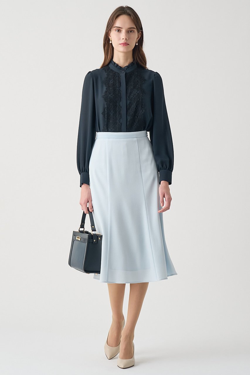 【アナイ/ANAYI】の【Eternal Line 2026】ジョーゼットレースコンビ ブラウス 人気、トレンドファッション・服の通販 founy(ファニー) 　ファッション　Fashion　レディースファッション　Fashion for Women　トップス・カットソー　Cut & Sew Tops　シャツ・ブラウス・オフィスカジュアル　Elegant Blouses & Button-Ups　2026年　2026　イタリア　Italy　シフォン　Chiffon, Lightweight Fabric　ジャケット　Jacket, Outerwear　ジョーゼット　Georgette, Semi-Sheer Fabric　スリーブ　Sleeve, Long Sleeve / Short Sleeve　レース　Lace, Lace Fabric　ロング　Long, Long-Length　エレガント 上品　Elegant　夏　Summer　春　Spring　S/S・春夏　SS, Spring/Summer, Warm Season　other-7|ID: prp329100004776578 ipo3291000000035456730