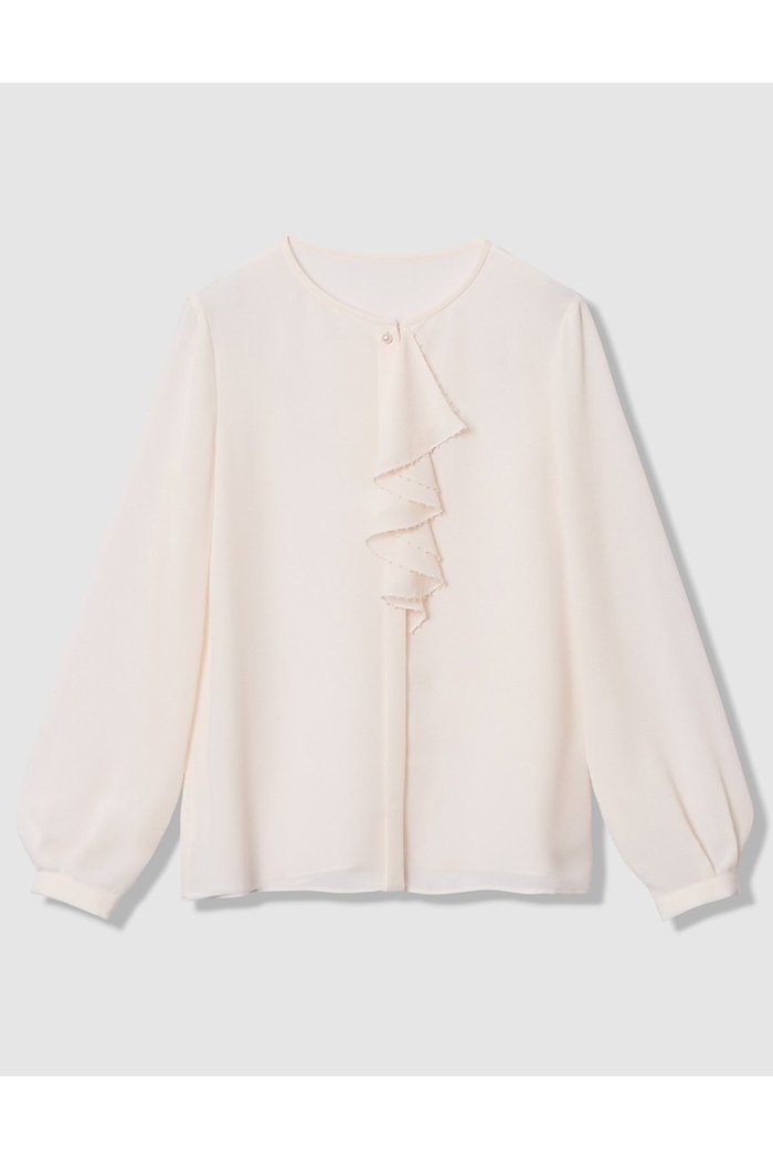 【アナイ/ANAYI】の【Eternal Line 2026】ジョーゼットビーズフリル ブラウス インテリア・キッズ・メンズ・レディースファッション・服の通販 founy(ファニー) https://founy.com/ ファッション Fashion レディースファッション Fashion for Women トップス・カットソー Cut & Sew Tops シャツ・ブラウス・オフィスカジュアル Elegant Blouses & Button-Ups 2025年 2025 2025-2026秋冬・A/W Autumn/Winter 2025–26 AW25–26 インナー Innerwear シフォン Chiffon, Lightweight Fabric ジャケット Jacket, Outerwear ジョーゼット Georgette, Semi-Sheer Fabric スリーブ Sleeve, Long Sleeve / Short Sleeve フリル Frill, Ruffle フロント Front, Front Design ロング Long, Long-Length エレガント 上品 Elegant A/W・秋冬 Autumn/Winter |ID: prp329100004776579 ipo3291000000034627783