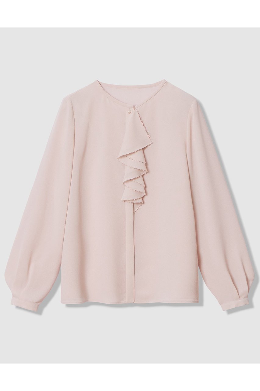 【アナイ/ANAYI】の【Eternal Line 2026】ジョーゼットビーズフリル ブラウス インテリア・キッズ・メンズ・レディースファッション・服の通販 founy(ファニー) 　ファッション　Fashion　レディースファッション　Fashion for Women　トップス・カットソー　Cut & Sew Tops　シャツ・ブラウス・オフィスカジュアル　Elegant Blouses & Button-Ups　2025年　2025　2025-2026秋冬・A/W　Autumn/Winter 2025–26 AW25–26　インナー　Innerwear　シフォン　Chiffon, Lightweight Fabric　ジャケット　Jacket, Outerwear　ジョーゼット　Georgette, Semi-Sheer Fabric　スリーブ　Sleeve, Long Sleeve / Short Sleeve　フリル　Frill, Ruffle　フロント　Front, Front Design　ロング　Long, Long-Length　エレガント 上品　Elegant　A/W・秋冬　Autumn/Winter　ピンク|ID: prp329100004776579 ipo3291000000034627785