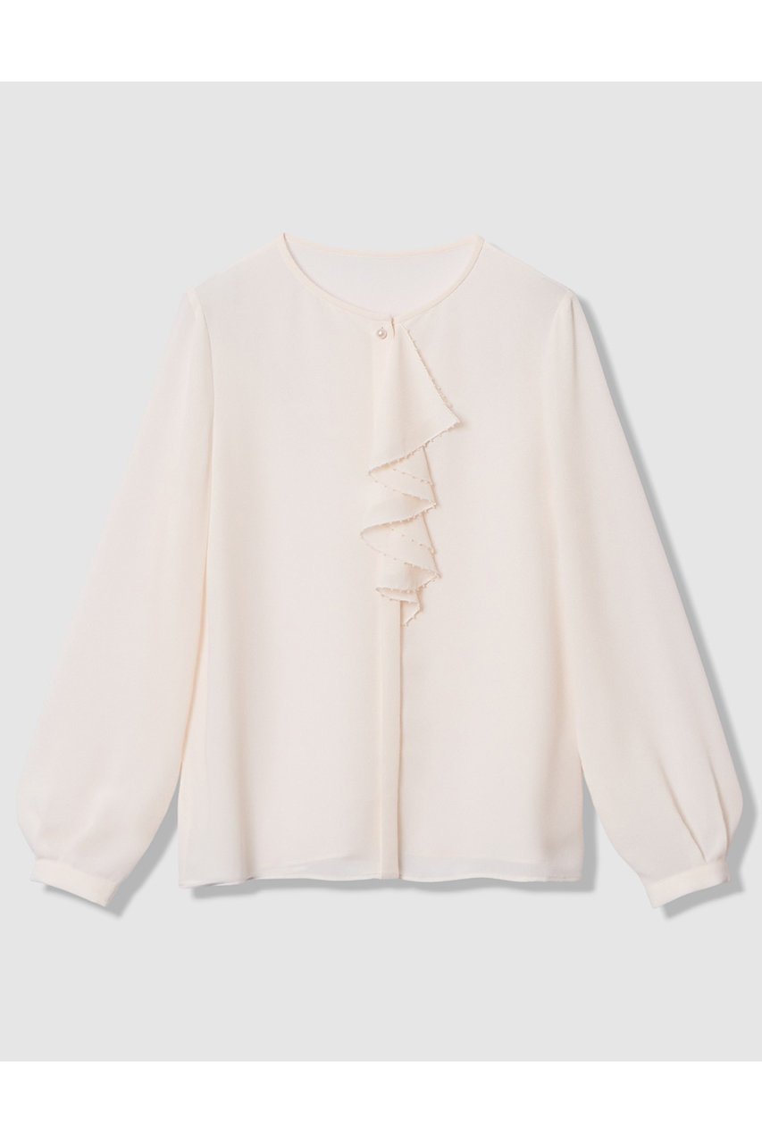 【アナイ/ANAYI】の【Eternal Line 2026】ジョーゼットビーズフリル ブラウス インテリア・キッズ・メンズ・レディースファッション・服の通販 founy(ファニー) 　ファッション　Fashion　レディースファッション　Fashion for Women　トップス・カットソー　Cut & Sew Tops　シャツ・ブラウス・オフィスカジュアル　Elegant Blouses & Button-Ups　インナー　Innerwear　シフォン　Chiffon, Lightweight Fabric　ジャケット　Jacket, Outerwear　ジョーゼット　Georgette, Semi-Sheer Fabric　スリーブ　Sleeve, Long Sleeve / Short Sleeve　フリル　Frill, Ruffle　フロント　Front, Front Design　ロング　Long, Long-Length　エレガント 上品　Elegant　アイボリー|ID: prp329100004776579 ipo3291000000036678189