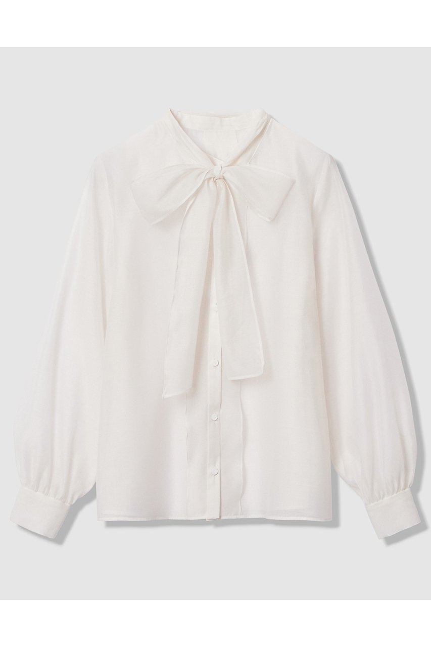 【アナイ/ANAYI】の【Eternal Line 2026】シアーオーガンボウタイ ブラウス インテリア・キッズ・メンズ・レディースファッション・服の通販 founy(ファニー) 　ファッション　Fashion　レディースファッション　Fashion for Women　トップス・カットソー　Cut & Sew Tops　シャツ・ブラウス・オフィスカジュアル　Elegant Blouses & Button-Ups　2025年　2025　2025-2026秋冬・A/W　Autumn/Winter 2025–26 AW25–26　インナー　Innerwear　オーガンジー　Organza Fabric　ギャザー　Gathered, Ruffled　シアー　Sheer, See-Through　スリーブ　Sleeve, Long Sleeve / Short Sleeve　フリル　Frill, Ruffle　フロント　Front, Front Design　ボウタイ　Bow Tie, Neck Bow　ロング　Long, Long-Length　エレガント 上品　Elegant　A/W・秋冬　Autumn/Winter　ホワイト|ID: prp329100004776587 ipo3291000000034627852