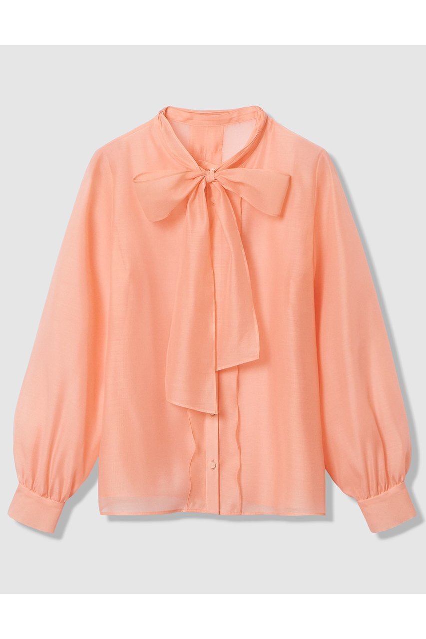 【アナイ/ANAYI】の【Eternal Line 2026】シアーオーガンボウタイ ブラウス インテリア・キッズ・メンズ・レディースファッション・服の通販 founy(ファニー) 　ファッション　Fashion　レディースファッション　Fashion for Women　トップス・カットソー　Cut & Sew Tops　シャツ・ブラウス・オフィスカジュアル　Elegant Blouses & Button-Ups　2025年　2025　2025-2026秋冬・A/W　Autumn/Winter 2025–26 AW25–26　インナー　Innerwear　オーガンジー　Organza Fabric　ギャザー　Gathered, Ruffled　シアー　Sheer, See-Through　スリーブ　Sleeve, Long Sleeve / Short Sleeve　フリル　Frill, Ruffle　フロント　Front, Front Design　ボウタイ　Bow Tie, Neck Bow　ロング　Long, Long-Length　エレガント 上品　Elegant　A/W・秋冬　Autumn/Winter　コーラル|ID: prp329100004776587 ipo3291000000034627853