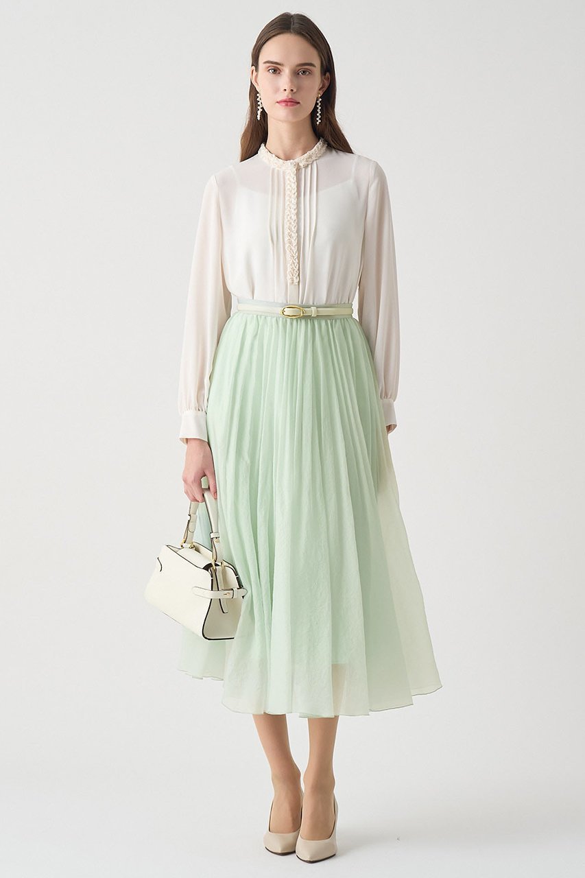 【アナイ/ANAYI】の【Eternal Line 2026】オーガンジーエアリープリーツ スカート 人気、トレンドファッション・服の通販 founy(ファニー) 　ファッション　Fashion　レディースファッション　Fashion for Women　スカート　Skirts　プリーツスカート / 上品フェミニンスタイル　Pleated Skirts　ロングスカート　Long Skirts / Maxi & Midi Skirts　エアリー　Airy Texture　オケージョン　Occasion Wear　オーガンジー　Organza Fabric　ギャザー　Gathered, Ruffled　サテン　Satin, Glossy Fabric　ツイード　Twill, Twill Weave　プリーツ　Pleats, Pleated　ランダム　Random, Irregular　ロング　Long, Long-Length　ワッシャー　Washer, Crinkled Finish　other-3|ID: prp329100004776588 ipo3291000000036908498