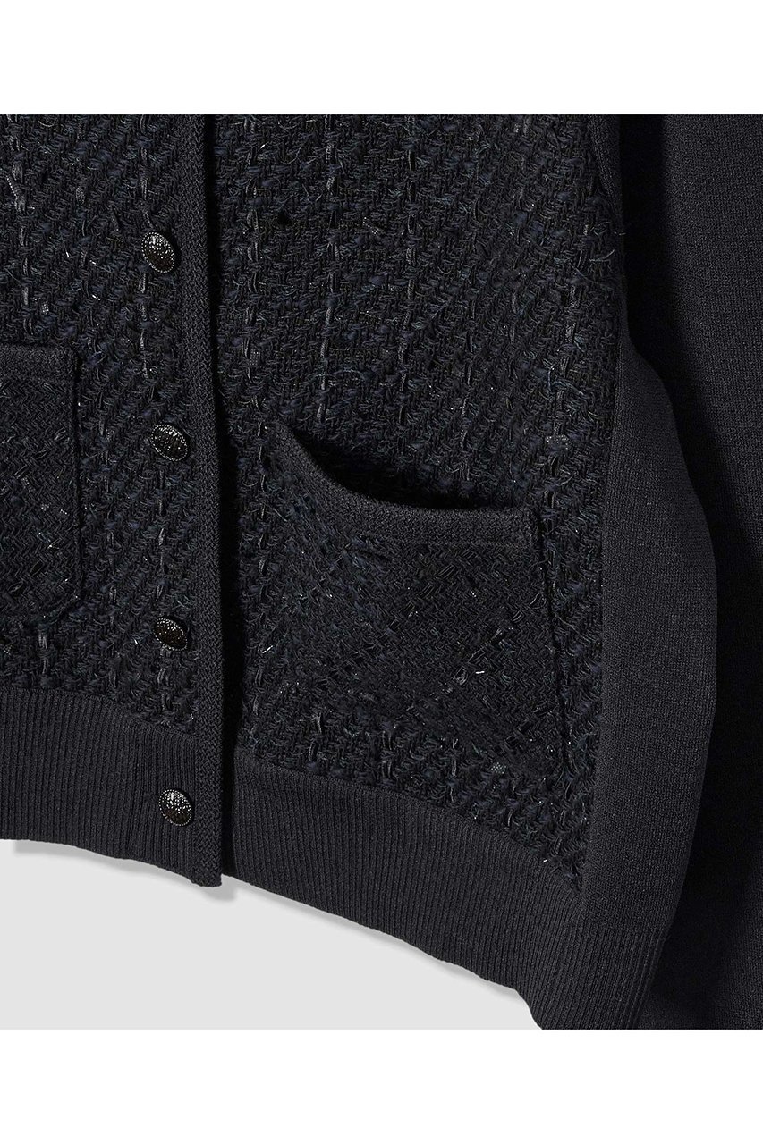 【アナイ/ANAYI】の【Eternal Line 2026】ツイードコンビブルゾン カーディガン 人気、トレンドファッション・服の通販 founy(ファニー) 　ファッション　Fashion　レディースファッション　Fashion for Women　トップス・カットソー　Cut & Sew Tops　ニット　Knit Tops & Sweaters　カーディガン・羽織り　Layered Style Cardigans　カーディガン　Cardigan, Knitwear　コンビ　Combo, Combination Style　ジャケット　Jacket, Outerwear　セットアップ　Set-Up, Coordinated Outfit　タイトスカート　Pencil Skirt, Tight Skirt　ツイード　Twill, Twill Weave　人気　Popular, Best Seller　ミックス　Mix, Mixed Style　ミラノリブ　Milano Rib, Milano Stitch　A/W・秋冬　Autumn/Winter　おすすめ　Recommended / Our Picks　エレガント 上品　Elegant　2025年　2025　2025-2026秋冬・A/W　Autumn/Winter 2025–26 AW25–26　other-6|ID: prp329100004776589 ipo3291000000034627879