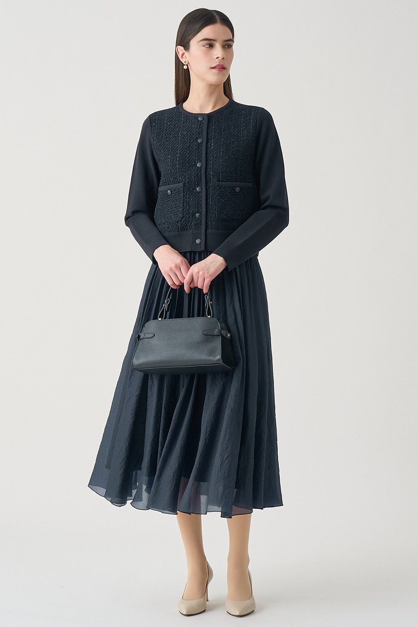 【アナイ/ANAYI】の【Eternal Line 2026】ツイードコンビブルゾン カーディガン 人気、トレンドファッション・服の通販 founy(ファニー) 　ファッション　Fashion　レディースファッション　Fashion for Women　トップス・カットソー　Cut & Sew Tops　ニット　Knit Tops & Sweaters　カーディガン・羽織り　Layered Style Cardigans　カーディガン　Cardigan, Knitwear　コンビ　Combo, Combination Style　ジャケット　Jacket, Outerwear　セットアップ　Set-Up, Coordinated Outfit　タイトスカート　Pencil Skirt, Tight Skirt　ツイード　Twill, Twill Weave　人気　Popular, Best Seller　ミックス　Mix, Mixed Style　ミラノリブ　Milano Rib, Milano Stitch　A/W・秋冬　Autumn/Winter　おすすめ　Recommended / Our Picks　エレガント 上品　Elegant　2025年　2025　2025-2026秋冬・A/W　Autumn/Winter 2025–26 AW25–26　other-8|ID: prp329100004776589 ipo3291000000034627881