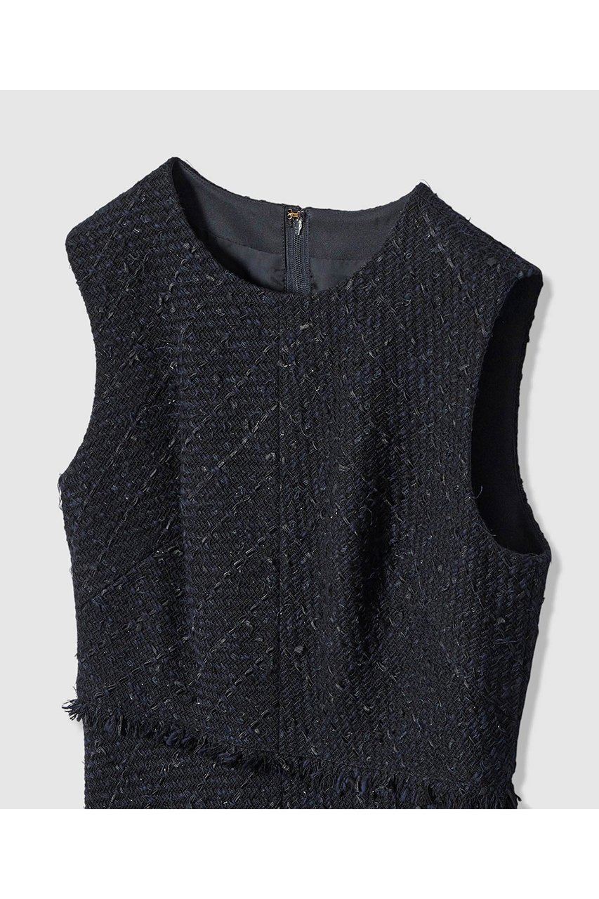 【アナイ/ANAYI】の【Eternal Line 2026】ミックスツイードノースリーブ ワンピース 人気、トレンドファッション・服の通販 founy(ファニー) 　ファッション　Fashion　レディースファッション　Fashion for Women　ワンピース　Dresses　チュニック　Tunic Tops & Dresses　ジャケット　Jacket, Outerwear　セットアップ　Set-Up, Coordinated Outfit　チュニック　Tunic, Long Top　ツイード　Twill, Twill Weave　バイアス　Bias, Diagonal Cut　フェミニン　Feminine, Girly　フリンジ　Fringe, Tassel　フレア　Flare, Flared　ミックス　Mix, Mixed Style　ロング　Long, Long-Length　A/W・秋冬　Autumn/Winter　おすすめ　Recommended / Our Picks　エレガント 上品　Elegant　2025年　2025　2025-2026秋冬・A/W　Autumn/Winter 2025–26 AW25–26　other-3|ID: prp329100004776590 ipo3291000000034627887