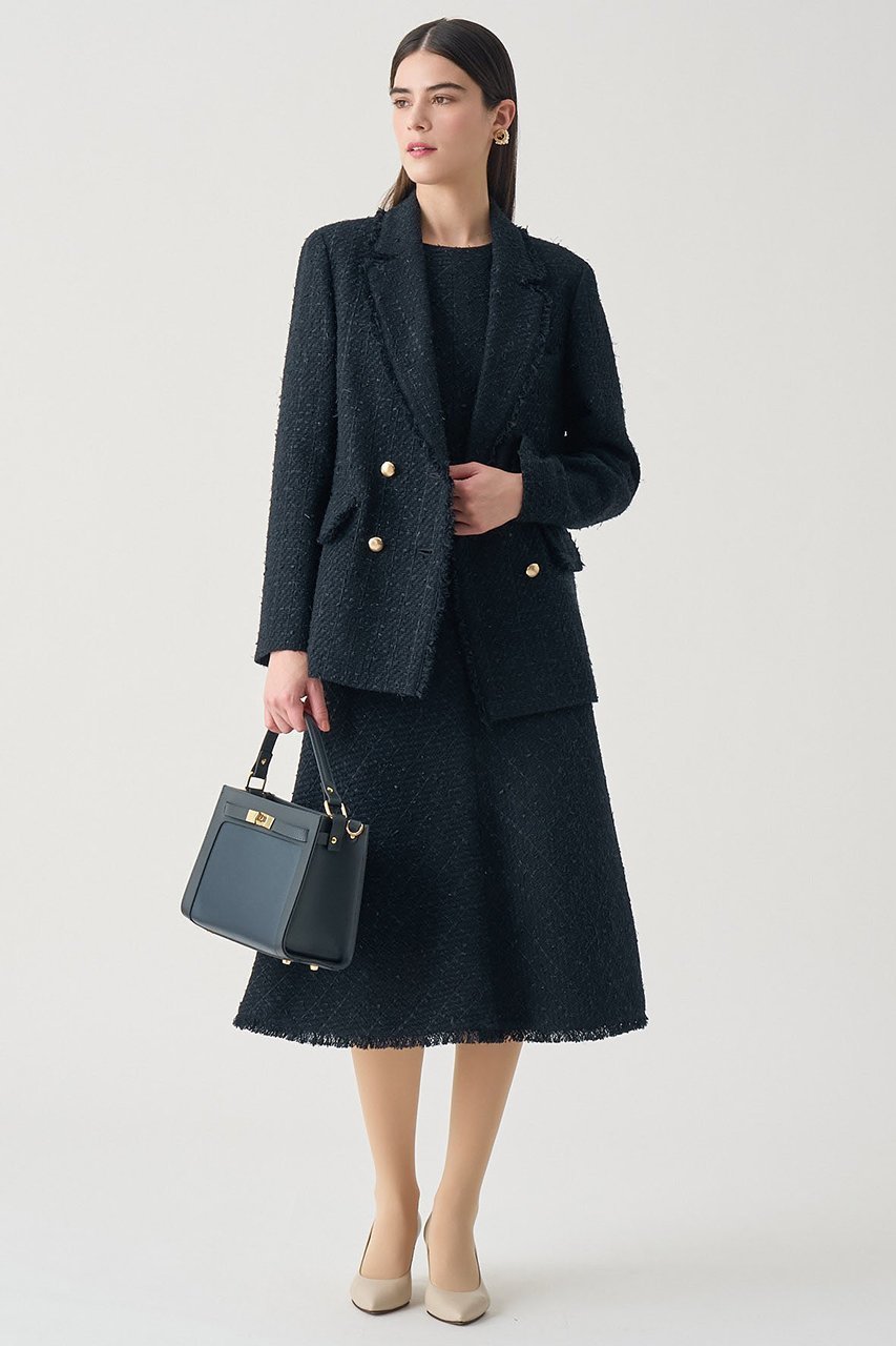 【アナイ/ANAYI】の【Eternal Line 2026】ミックスツイードノースリーブ ワンピース 人気、トレンドファッション・服の通販 founy(ファニー) 　ファッション　Fashion　レディースファッション　Fashion for Women　ワンピース　Dresses　チュニック　Tunic Tops & Dresses　ジャケット　Jacket, Outerwear　セットアップ　Set-Up, Coordinated Outfit　チュニック　Tunic, Long Top　ツイード　Twill, Twill Weave　バイアス　Bias, Diagonal Cut　フェミニン　Feminine, Girly　フリンジ　Fringe, Tassel　フレア　Flare, Flared　ミックス　Mix, Mixed Style　ロング　Long, Long-Length　A/W・秋冬　Autumn/Winter　おすすめ　Recommended / Our Picks　エレガント 上品　Elegant　2025年　2025　2025-2026秋冬・A/W　Autumn/Winter 2025–26 AW25–26　other-7|ID: prp329100004776590 ipo3291000000034627891