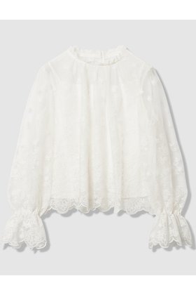 【アナイ/ANAYI】 【Eternal Line 2026】チュール刺繍ベル袖 ブラウス人気、トレンドファッション・服の通販 founy(ファニー) ファッション Fashion レディースファッション Fashion for Women トップス・カットソー Cut & Sew Tops シャツ・ブラウス・オフィスカジュアル Elegant Blouses & Button-Ups 2026年 2026 キャミソール Camisole, Spaghetti Strap Top ジャケット Jacket, Outerwear スカラップ Scallop, Scalloped Edge スリーブ Sleeve, Long Sleeve / Short Sleeve チュール Tulip, Tulip Motif バランス Balance, Style Balance ロング Long, Long-Length エレガント 上品 Elegant 夏 Summer 春 Spring S/S・春夏 SS, Spring/Summer, Warm Season 無地 Plain, Solid Color |ID:prp329100004776595