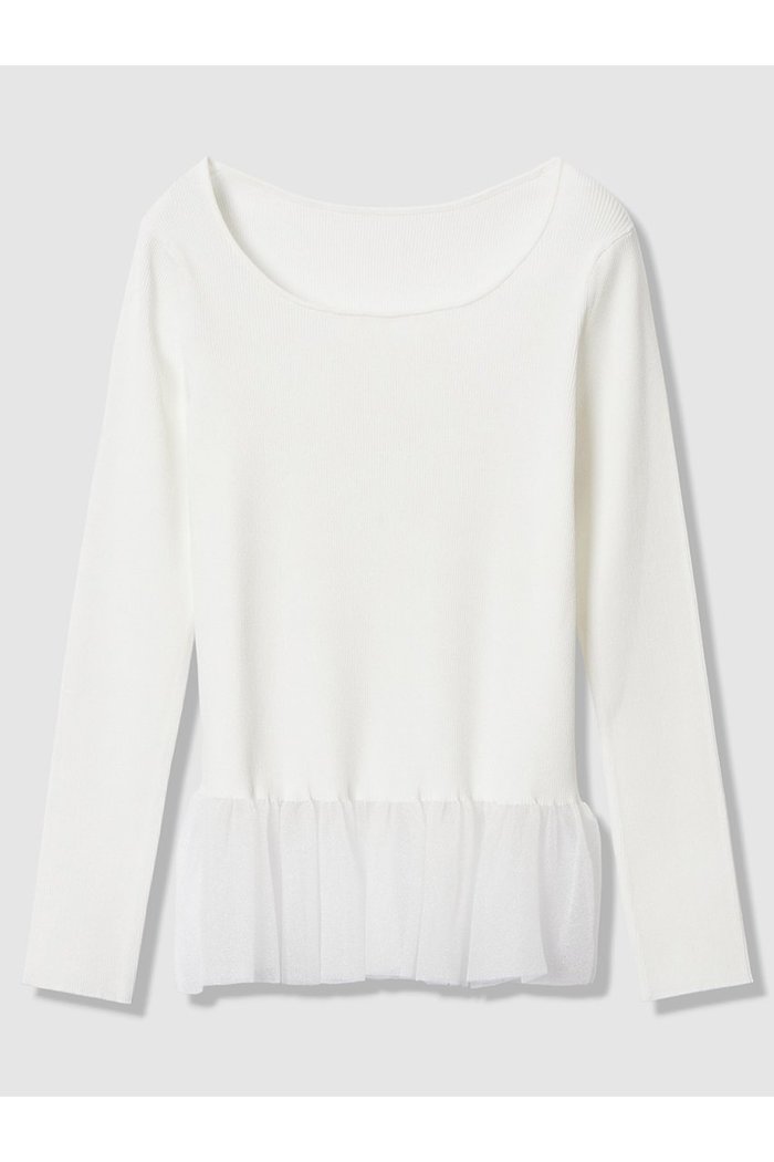 【アナイ/ANAYI】の【Eternal Line 2026】シアーフレアヘムリブ プルオーバー インテリア・キッズ・メンズ・レディースファッション・服の通販 founy(ファニー) https://founy.com/ ファッション Fashion レディースファッション Fashion for Women トップス・カットソー Cut & Sew Tops ニット Knit Tops & Sweaters カジュアルプルオーバー・ニットトップス Pullovers & Knit Tops / Casual Pullovers 2025年 2025 2025-2026秋冬・A/W Autumn/Winter 2025–26 AW25–26 シアー Sheer, See-Through ジャケット Jacket, Outerwear ツイード Twill, Twill Weave デコルテ Décolleté, Neckline ペプラム Peplum, Flared Hem ミラノリブ Milano Rib, Milano Stitch エレガント 上品 Elegant A/W・秋冬 Autumn/Winter |ID: prp329100004776596 ipo3291000000034627943