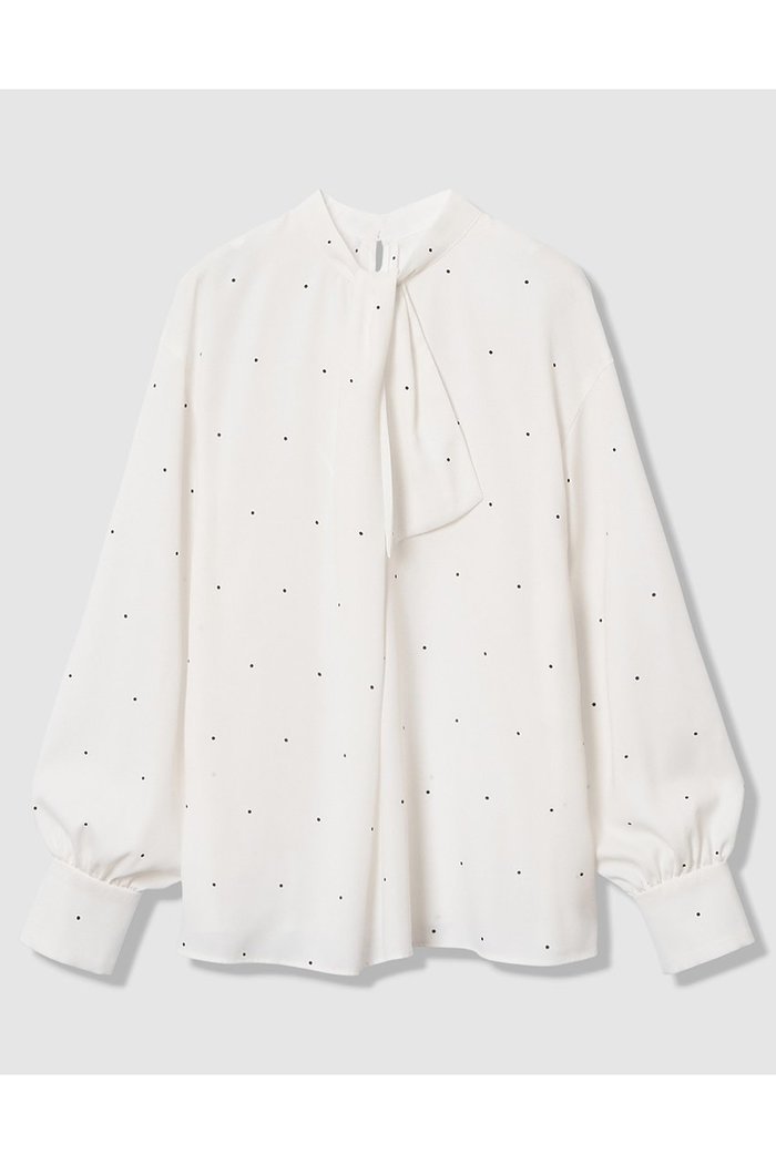 【アナイ/ANAYI】の【Eternal Line 2026】ピンドットプリントボウタイブラウス インテリア・キッズ・メンズ・レディースファッション・服の通販 founy(ファニー) https://founy.com/ ファッション Fashion レディースファッション Fashion for Women トップス・カットソー Cut & Sew Tops シャツ・ブラウス・オフィスカジュアル Elegant Blouses & Button-Ups 2025年 2025 2025-2026秋冬・A/W Autumn/Winter 2025–26 AW25–26 おすすめ Recommended / Our Picks ショルダー Shoulder, Shoulder Strap ジョーゼット Georgette, Semi-Sheer Fabric スリーブ Sleeve, Long Sleeve / Short Sleeve ドット Polka Dot, Dot Pattern ドロップ Drop Shoulder, Dropped Style バランス Balance, Style Balance プリント Print, Printed Pattern ロング Long, Long-Length エレガント 上品 Elegant 無地 Plain, Solid Color A/W・秋冬 Autumn/Winter ビジネス 仕事 通勤 Business / Work / Commuting |ID: prp329100004776597 ipo3291000000034627953