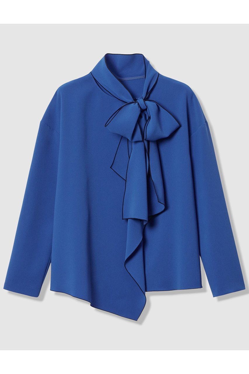 【アナイ/ANAYI】の【Eternal Line 2026】ストレッチクロス配色ボウタイ ブラウス インテリア・キッズ・メンズ・レディースファッション・服の通販 founy(ファニー) 　ファッション　Fashion　レディースファッション　Fashion for Women　トップス・カットソー　Cut & Sew Tops　シャツ・ブラウス・オフィスカジュアル　Elegant Blouses & Button-Ups　2025年　2025　2025-2026秋冬・A/W　Autumn/Winter 2025–26 AW25–26　おすすめ　Recommended / Our Picks　ストレッチ　Stretch, Stretchy Fabric　スリーブ　Sleeve, Long Sleeve / Short Sleeve　セットアップ　Set-Up, Coordinated Outfit　ダブル　Double, Double-Breasted　バランス　Balance, Style Balance　リボン　Ribbon, Bow　ロング　Long, Long-Length　エレガント 上品　Elegant　A/W・秋冬　Autumn/Winter　ブルー|ID: prp329100004776601 ipo3291000000034627996