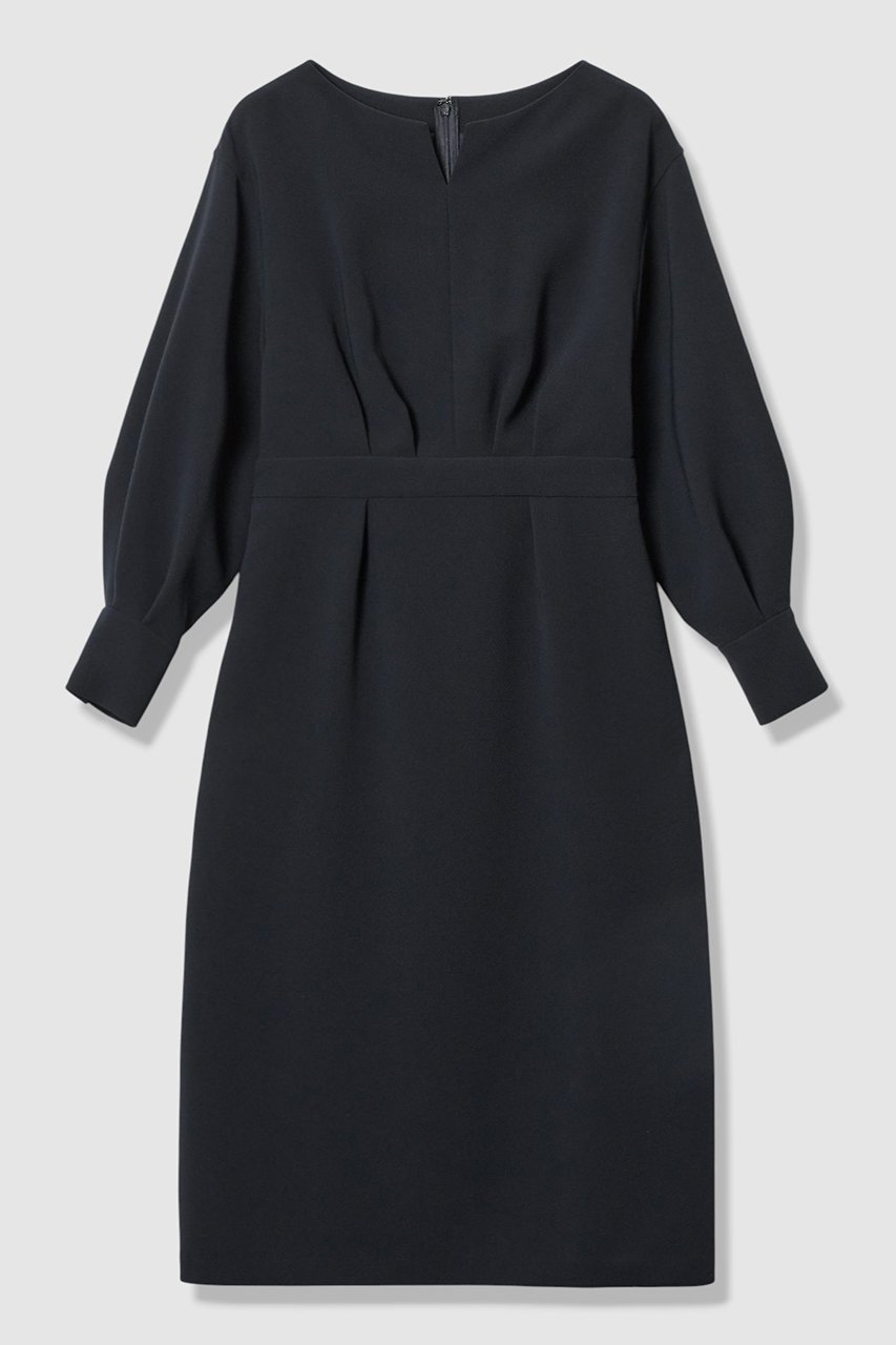 【アナイ/ANAYI】の【Eternal Line 2026】ストレッチクロスキーネック ワンピース インテリア・キッズ・メンズ・レディースファッション・服の通販 founy(ファニー) 　ファッション　Fashion　レディースファッション　Fashion for Women　ワンピース　Dresses　チュニック　Tunic Tops & Dresses　2025年　2025　2025-2026秋冬・A/W　Autumn/Winter 2025–26 AW25–26　コンパクト　Compact, Small Size　ストレッチ　Stretch, Stretchy Fabric　スリーブ　Sleeve, Long Sleeve / Short Sleeve　ダブル　Double, Double-Breasted　チュニック　Tunic, Long Top　デコルテ　Décolleté, Neckline　ドロップ　Drop Shoulder, Dropped Style　バランス　Balance, Style Balance　ロング　Long, Long-Length　エレガント 上品　Elegant　A/W・秋冬　Autumn/Winter　ネイビー|ID: prp329100004776602 ipo3291000000034628007