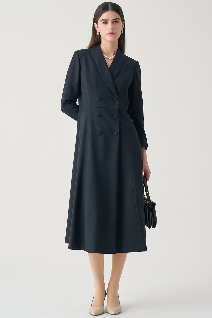 【アナイ/ANAYI】の【Eternal Line 2026】ウールジョーゼットショール衿 ワンピース 人気、トレンドファッション・服の通販 founy(ファニー) 　ファッション　Fashion　レディースファッション　Fashion for Women　ワンピース　Dresses　チュニック　Tunic Tops & Dresses　2025年　2025　2025-2026秋冬・A/W　Autumn/Winter 2025–26 AW25–26　おすすめ　Recommended / Our Picks　オケージョン　Occasion Wear　ショール　Shawl, Wrap　ジョーゼット　Georgette, Semi-Sheer Fabric　セレモニー　Ceremony　ダブル　Double, Double-Breasted　チュニック　Tunic, Long Top　テクスチャー　Texture, Textured Fabric　ロング　Long, Long-Length　エレガント 上品　Elegant　今季　This Season, Current Season　A/W・秋冬　Autumn/Winter　other-4|ID: prp329100004776603 ipo3291000000034628020