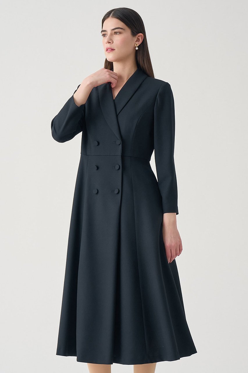 【アナイ/ANAYI】の【Eternal Line 2026】ウールジョーゼットショール衿 ワンピース 人気、トレンドファッション・服の通販 founy(ファニー) 　ファッション　Fashion　レディースファッション　Fashion for Women　ワンピース　Dresses　チュニック　Tunic Tops & Dresses　2025年　2025　2025-2026秋冬・A/W　Autumn/Winter 2025–26 AW25–26　おすすめ　Recommended / Our Picks　オケージョン　Occasion Wear　ショール　Shawl, Wrap　ジョーゼット　Georgette, Semi-Sheer Fabric　セレモニー　Ceremony　ダブル　Double, Double-Breasted　チュニック　Tunic, Long Top　テクスチャー　Texture, Textured Fabric　ロング　Long, Long-Length　エレガント 上品　Elegant　今季　This Season, Current Season　A/W・秋冬　Autumn/Winter　other-7|ID: prp329100004776603 ipo3291000000034628023