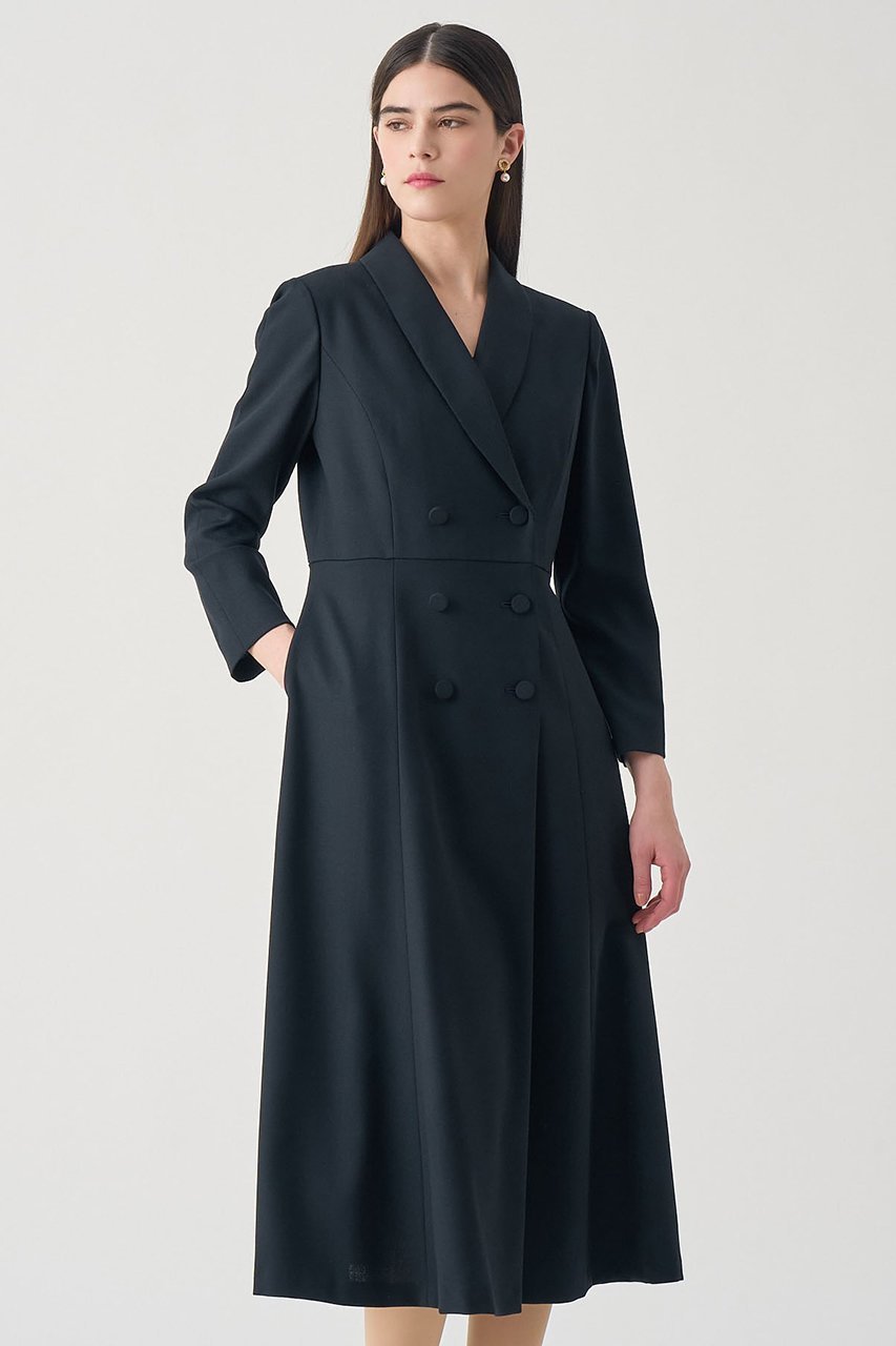 【アナイ/ANAYI】の【Eternal Line 2026】ウールジョーゼットショール衿 ワンピース 人気、トレンドファッション・服の通販 founy(ファニー) 　ファッション　Fashion　レディースファッション　Fashion for Women　ワンピース　Dresses　チュニック　Tunic Tops & Dresses　おすすめ　Recommended / Our Picks　オケージョン　Occasion Wear　ショール　Shawl, Wrap　ジョーゼット　Georgette, Semi-Sheer Fabric　セレモニー　Ceremony　ダブル　Double, Double-Breasted　チュニック　Tunic, Long Top　テクスチャー　Texture, Textured Fabric　ロング　Long, Long-Length　エレガント 上品　Elegant　今季　This Season, Current Season　other-6|ID: prp329100004776603 ipo3291000000036678266