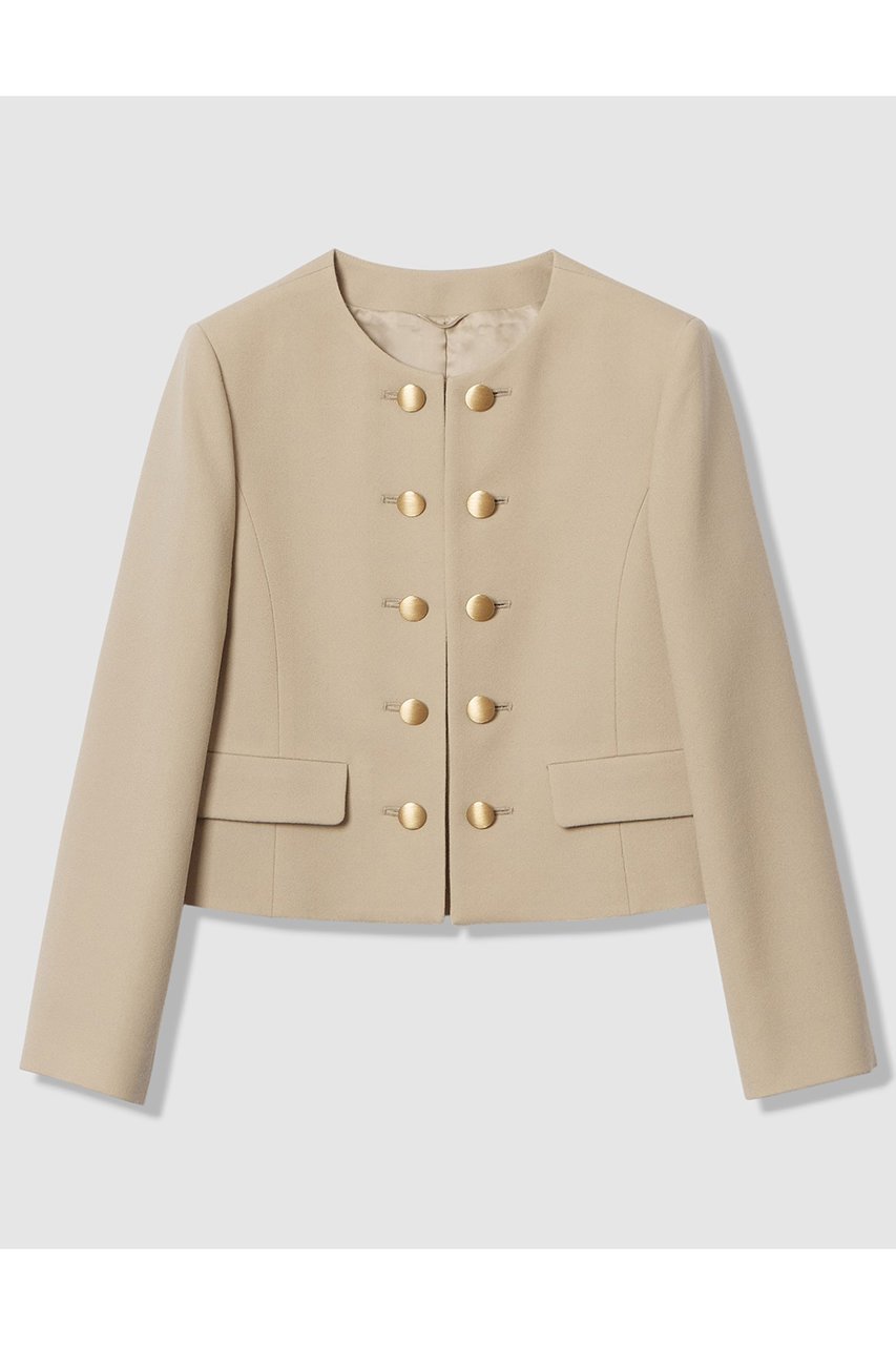 【アナイ/ANAYI】の【Eternal Line 2026】ウールジョーゼットノーカラーダブルジャケット 人気、トレンドファッション・服の通販 founy(ファニー) 　ファッション　Fashion　レディースファッション　Fashion for Women　アウター　Coat / Outerwear Collection　レディースジャケット・軽アウター　Jackets　2025年　2025　2025-2026秋冬・A/W　Autumn/Winter 2025–26 AW25–26　おすすめ　Recommended / Our Picks　オケージョン　Occasion Wear　キュロット　Culottes, Wide Shorts　コンパクト　Compact, Small Size　ジャケット　Jacket, Outerwear　ジョーゼット　Georgette, Semi-Sheer Fabric　セットアップ　Set-Up, Coordinated Outfit　ダブル　Double, Double-Breasted　テクスチャー　Texture, Textured Fabric　ポケット　Pocket, Pocket Detail　エレガント 上品　Elegant　今季　This Season, Current Season　A/W・秋冬　Autumn/Winter　 other-1|ID: prp329100004776605 ipo3291000000034628030